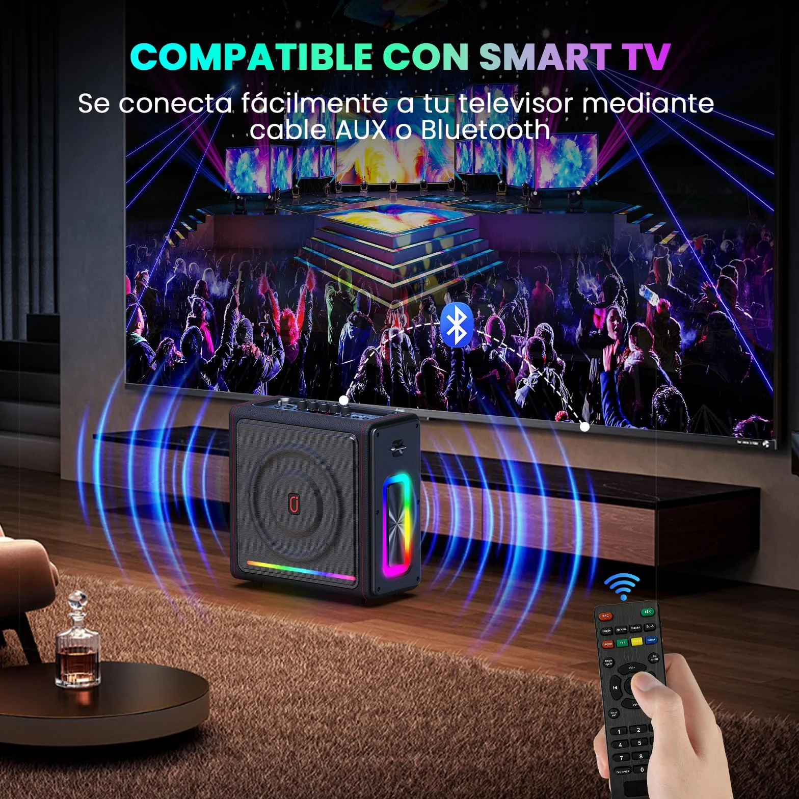 Máquina de Karaoke con micrófonos inalámbricos HWWR Karaoke con 2 Micrófonos para Adultos Niños, Karaoke Sistemas Accessoires utiles pour Micro (MS78-2Mics)