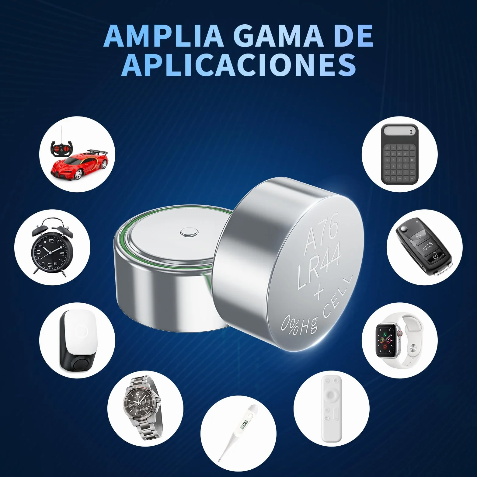POWEROWL Pilas LR44 1,5V Alcalinas Paquete de 12 AG13 A76 357 LR44H SR44