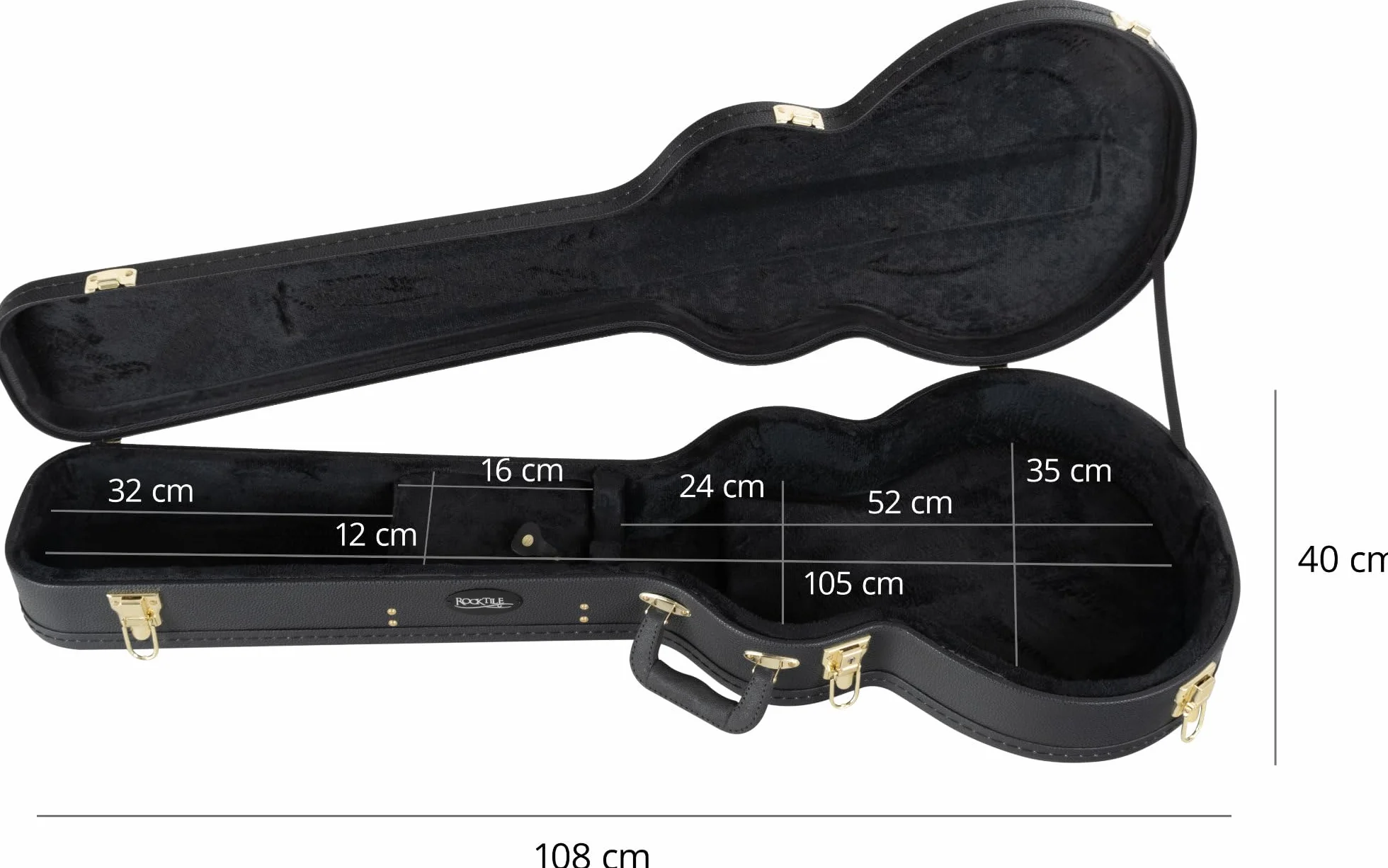 ROCKTILE Estuche para Guitarra Eléctrica Estilo Single Cut - Estuche rígido Resistente con diseño clásico