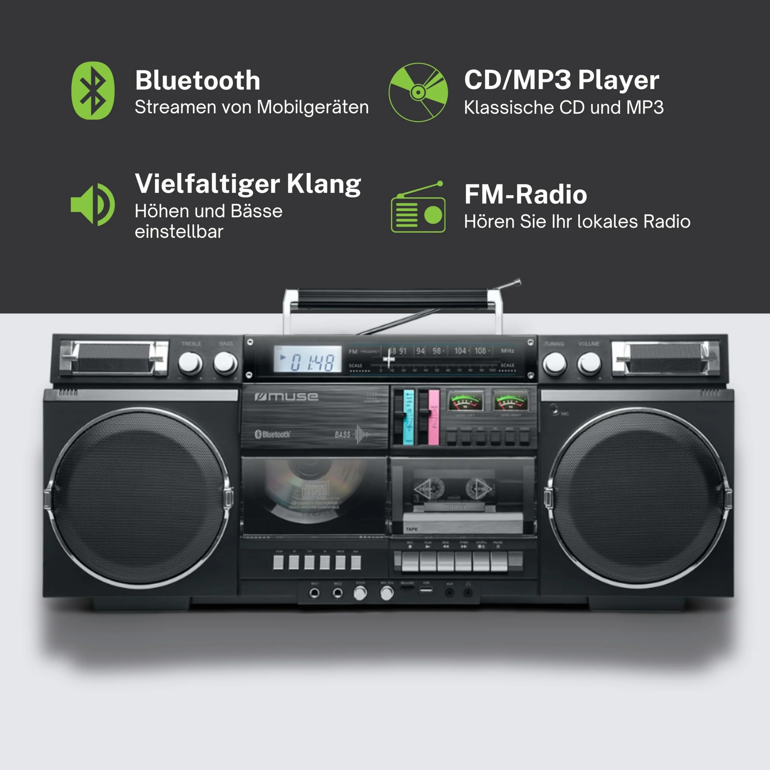 Radio CD Cassette M-380 z Bluetooth USB