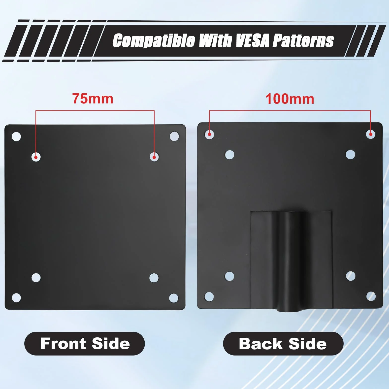 Soporte de TV para Autocaravana Compatible con VW T5 T5.1 T6 T6.1 Camper Reposacabezas Giro para VESA de 75 mm y 100 mm