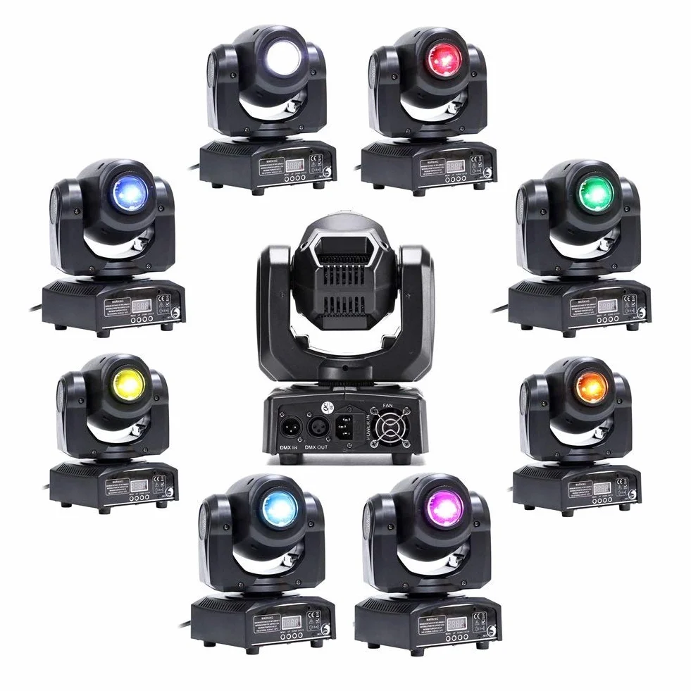 U`King Cabezas Moviles Focos móviles 60W LED RGBW luz de fiesta, DMX512, 10/12 canales, efecto de luz para DJ discoteca fiestas cumpleaños Halloween bodas fiestas infantiles Navidad (60W-2pcs)