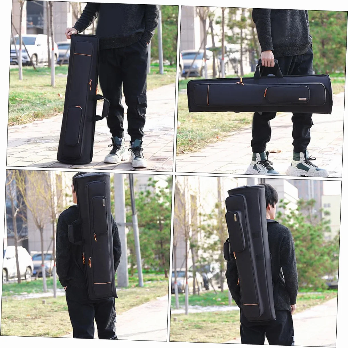 LIFKOME Bolsa de Trombón Tenor Oxford Acolchado de 16 Mm y 2 Bolsillos Delanteros, Bolsa de Transporte para Músicos Profesionales en Conciertos