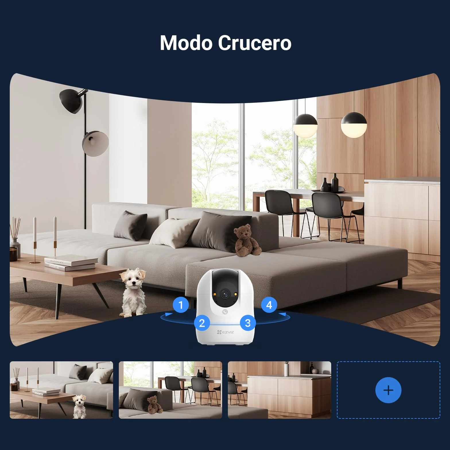 EZVIZ C6N G1 3K Cámara Vigilancia WiFi Interior 360°, Cámara IP Detección de Personas, Visión Nocturna en Color, Audio Bidireccional, Seguimiento con Zoom, Control Remoto, para bebé/Anciano/Negocio