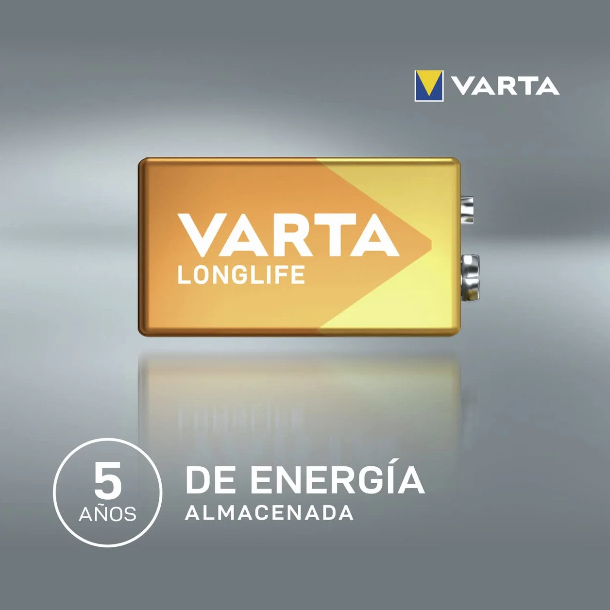 Varta Pila de 9 V Longlife 6LR61 (paquete de 2 unidades), pilas alcalinas E-Block, adecuados para los detectores de incendios, detectores de humo, afinadores