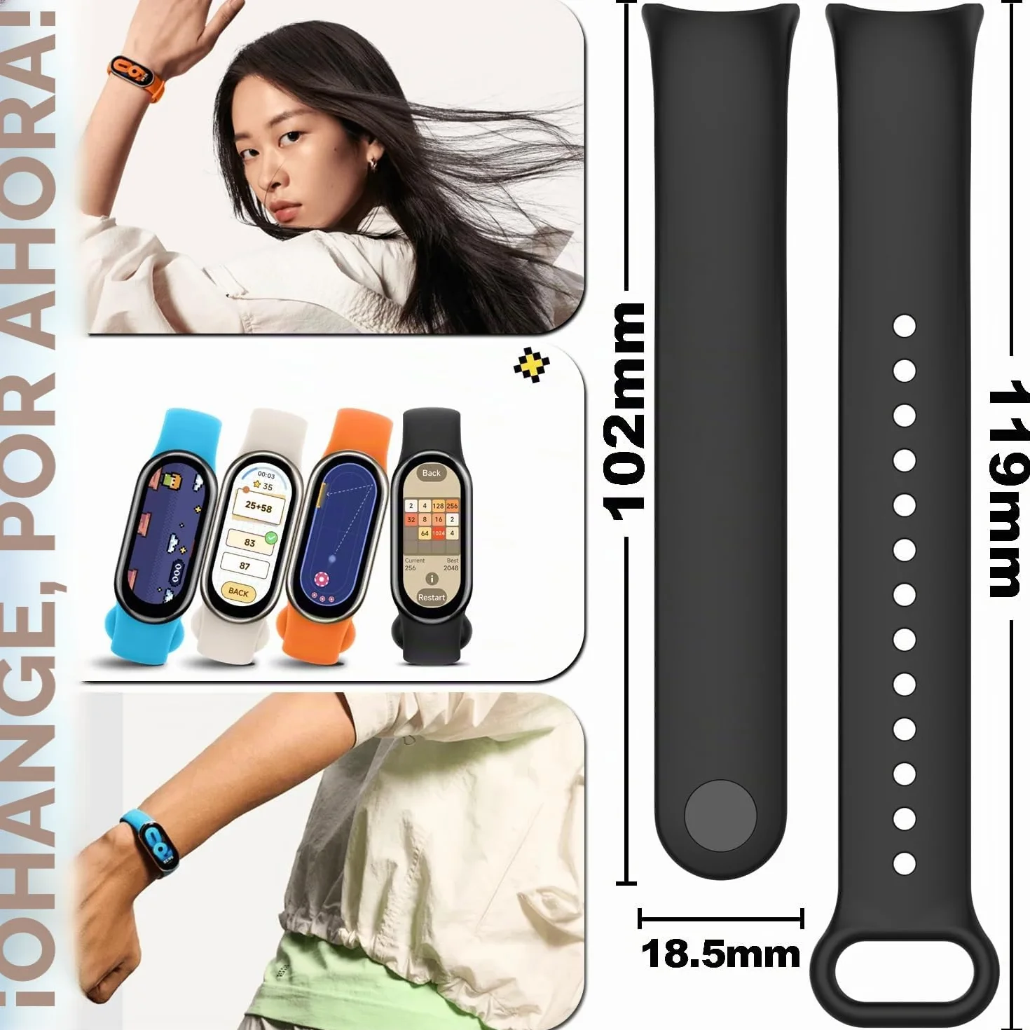 Correas Compatibles con Xiaomi Smart Band 10/9/8, 3-10 Piezas, Pulseras Deportivas, Herrajes Metálicos