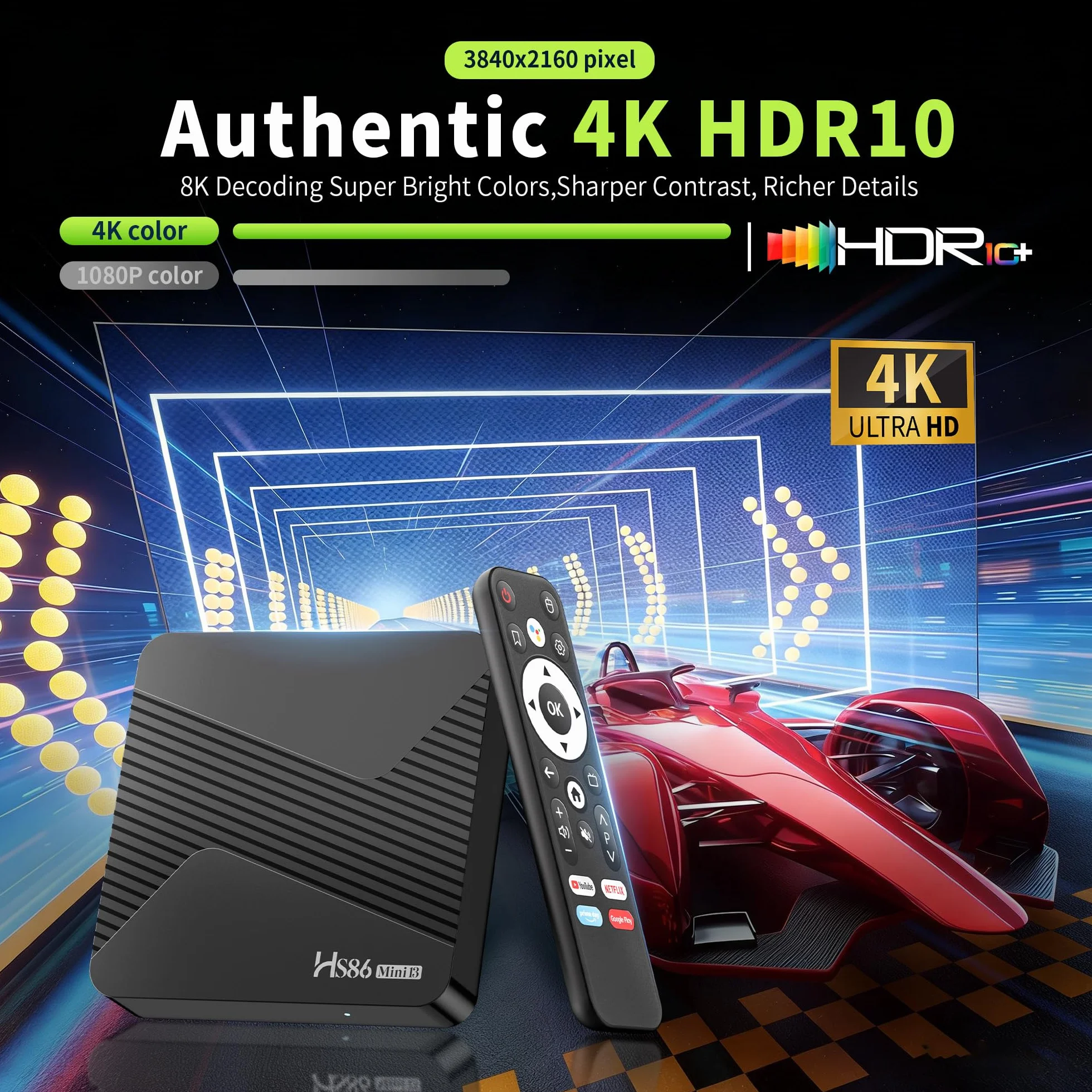 Android TV Box 2GB RAM 16GB ROM RK3528 Quad-Core Dual WiFi 100M Ethernet 8K Smart TV Box