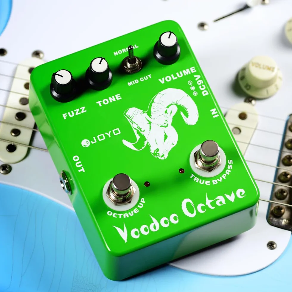 JOYO Octave Fuzz Pedal Germanio Fuzz Efecto Rock de los 60 con "Mid-cut" para Guitarra Eléctrica - True Bypass (Voodoo Fuzz JF-12)