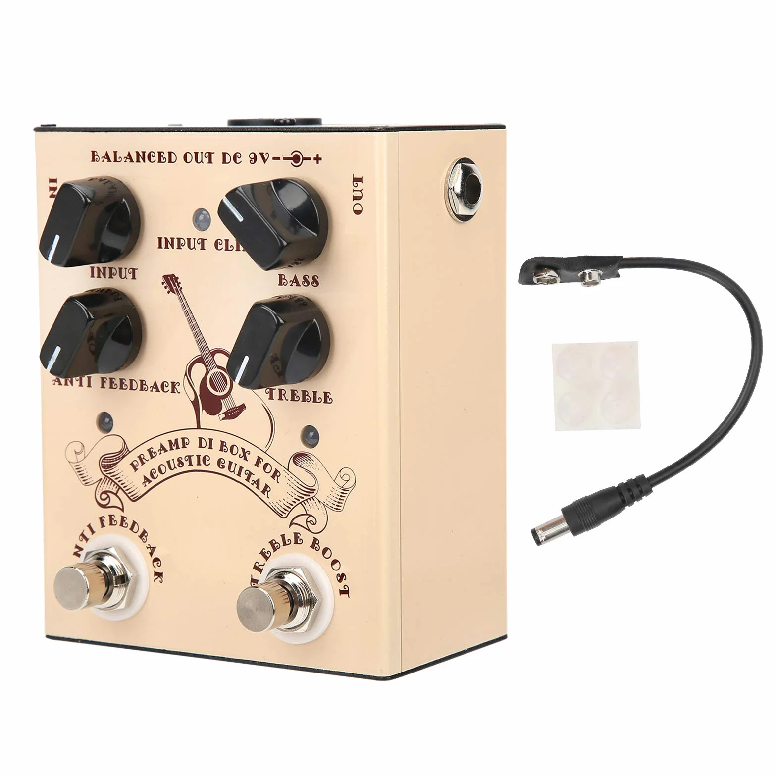 Caja DI Para Guitarra, Carcasa De Aleación De Aluminio, Pedal De Efecto De Guitarra Acústica, Caja De Inyección Directa, Accesorios Para Instrumentos Musicales Para Amantes De La Guitarra