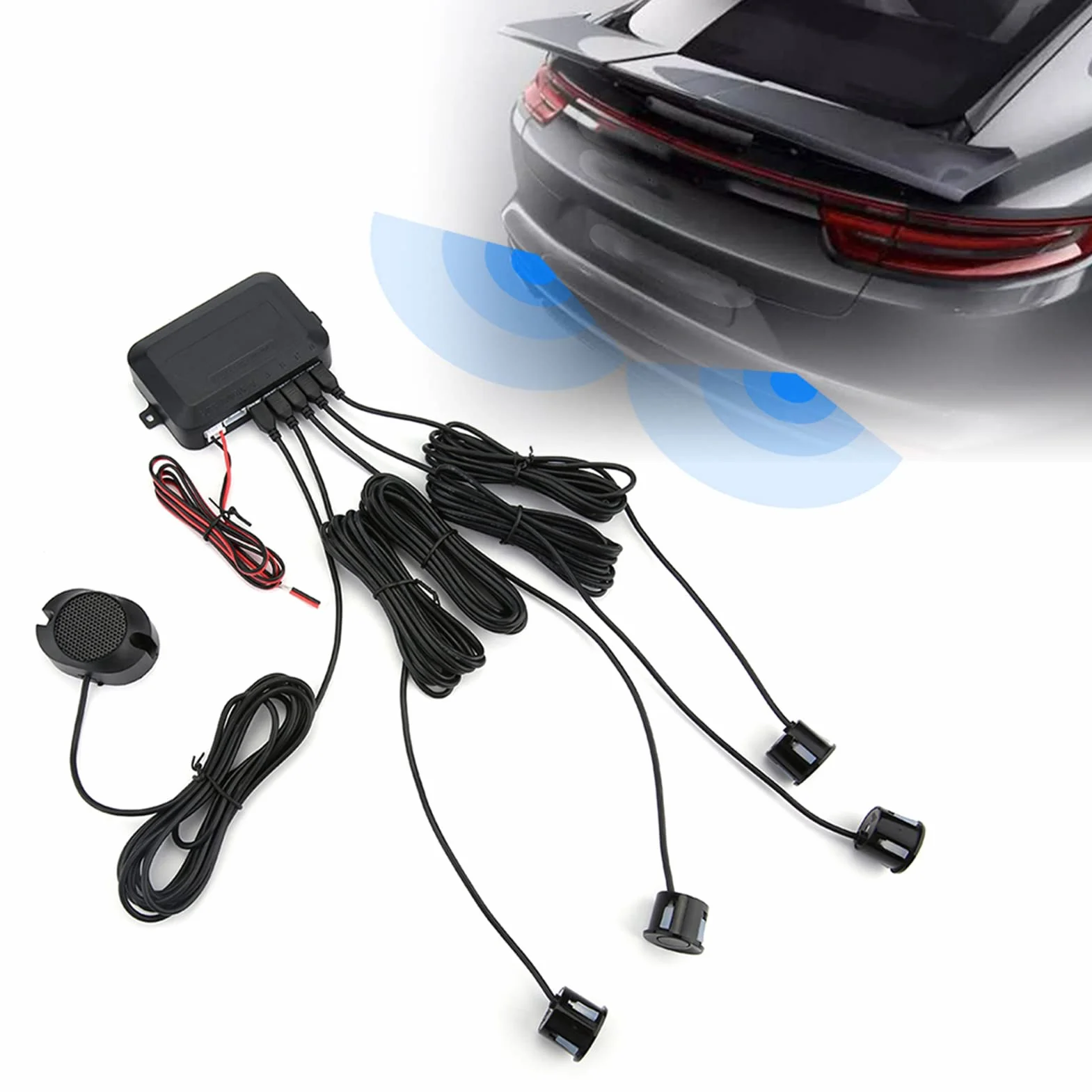 Sensor de marcha atrás para coche, sensor de aparcamiento para coche, kit de radar de marcha atrás, sensor de aparcamiento de reserva de marcha atrás automática, sistema de radar, indicador de sonido