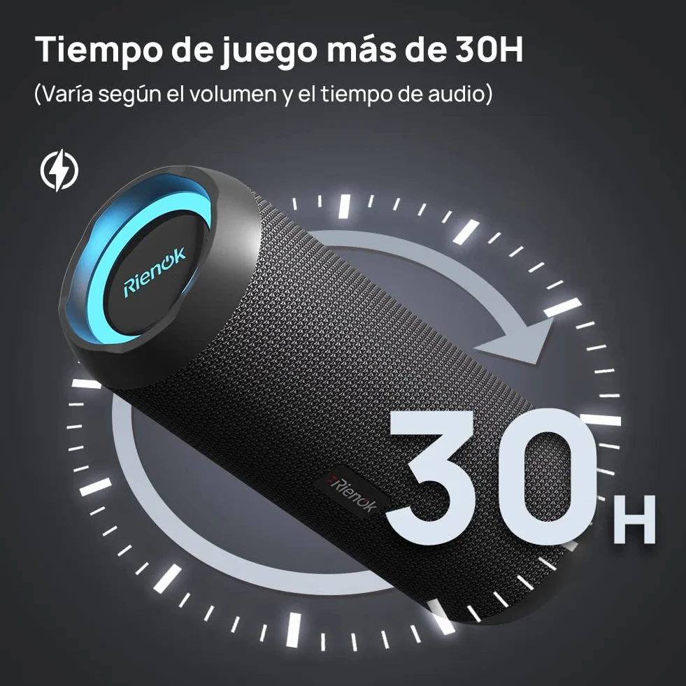 Altavoz Bluetooth 5.3 30W Inalámbrico Portátil Impermeable IPX7 Estéreo