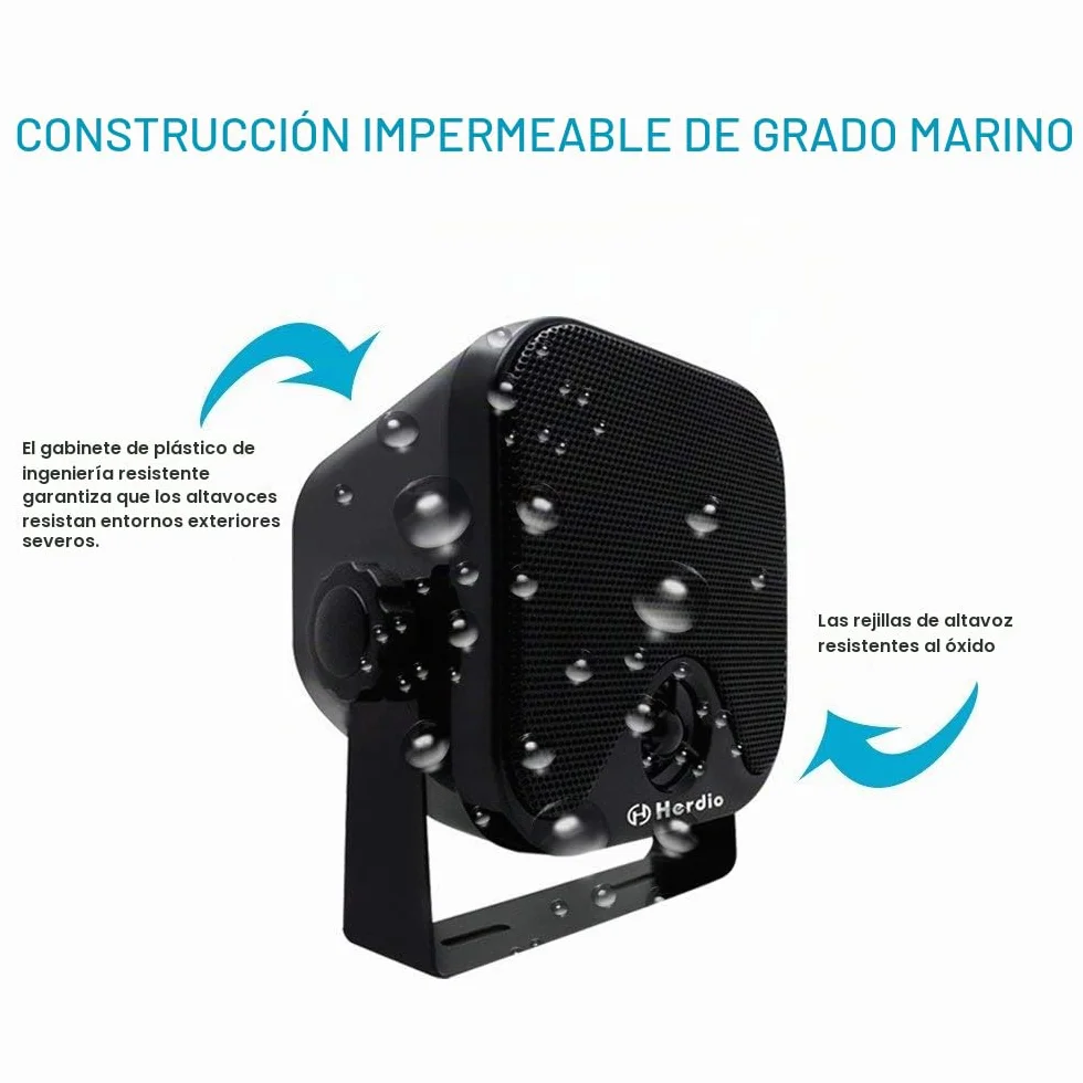 Herdio 4 Inch Resistente al Agua Barco Marina Caja Exterior Altavoces Superficie Montado para Skid Steer ATV UTV RZR Golf Carro Tractor Powersports Barco Camión Jeep