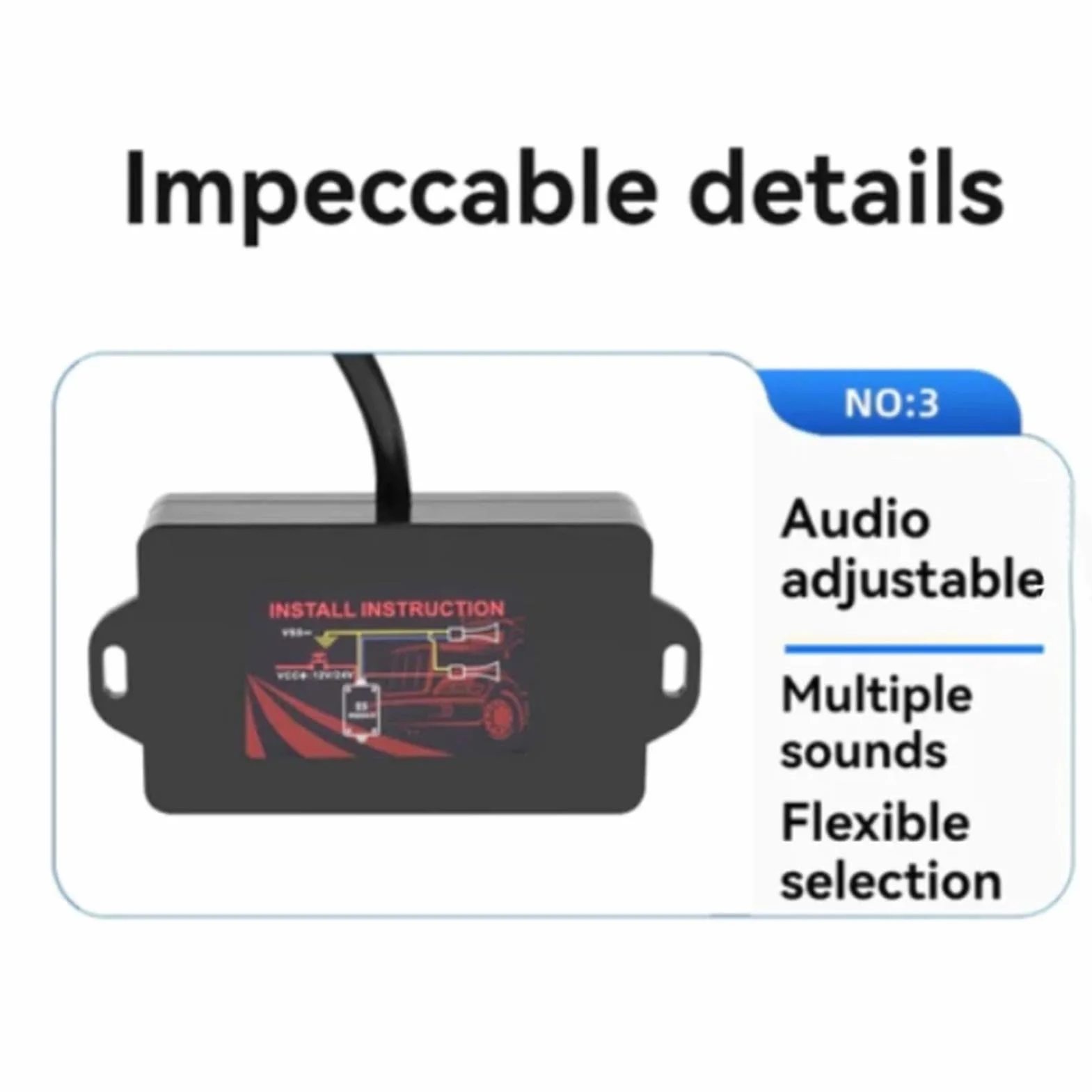 Controlador de bocina de 12 voltios | Control de bocina de coche de 25 tonos, caja de control de bocina de caracol, altavoz de bocina de 12-24 V impermeable para coche, motocicleta, barco, camión