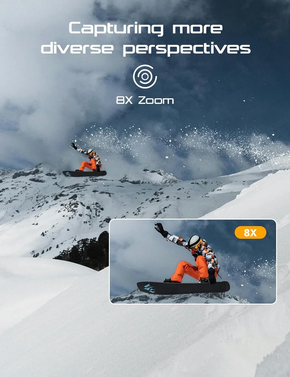 Apexcam Cámara Deportiva 4K WiFi Impermeable 40M Action Camera con Tarjeta 64GB y 2 Baterías 1350mAh