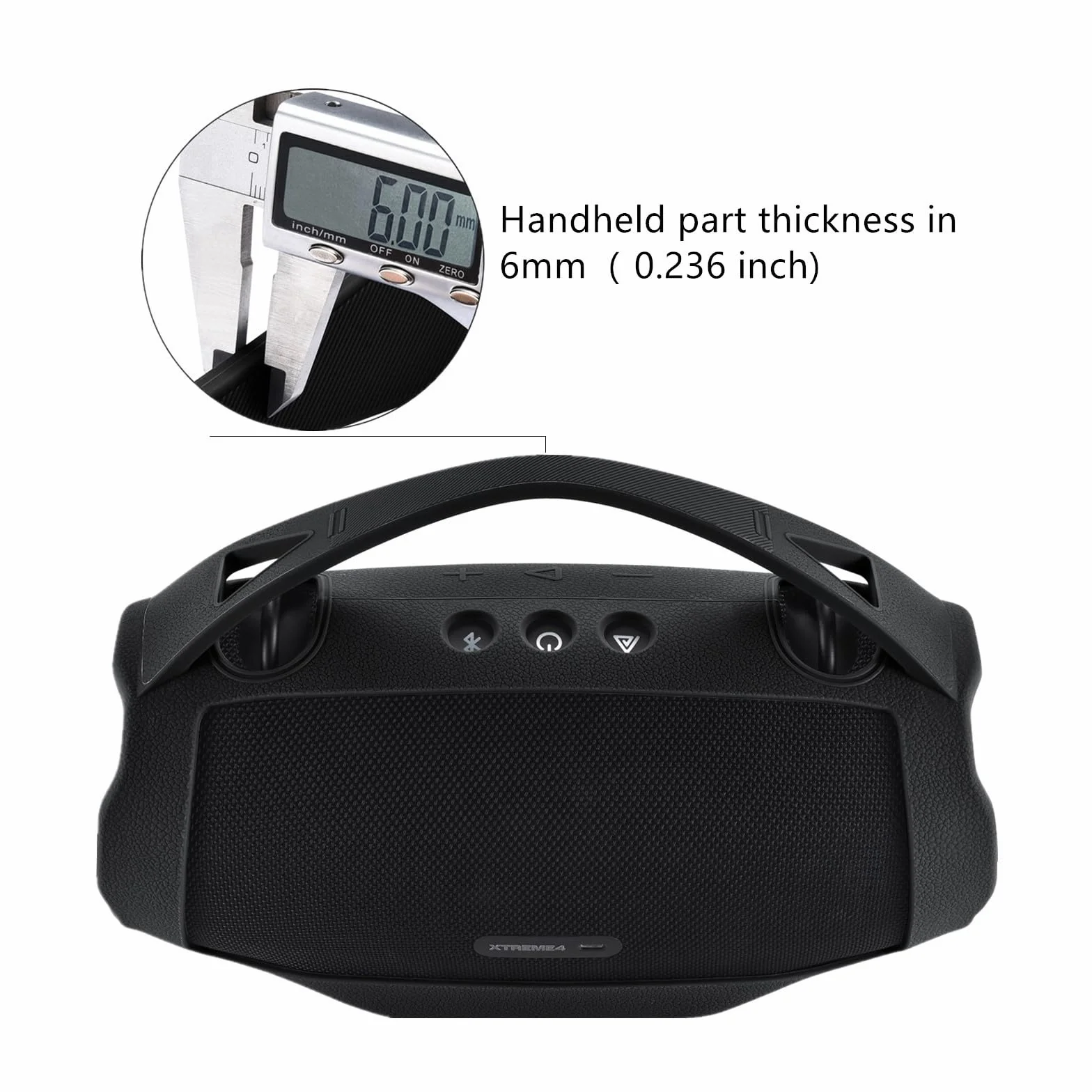Funda de Silicona para JBL Xtreme 4, Altavoz Bluetooth portátil,Xtreme 4 Estuche de Viaje Portátil Protector Piel Bolsa de Transporte(Negro)