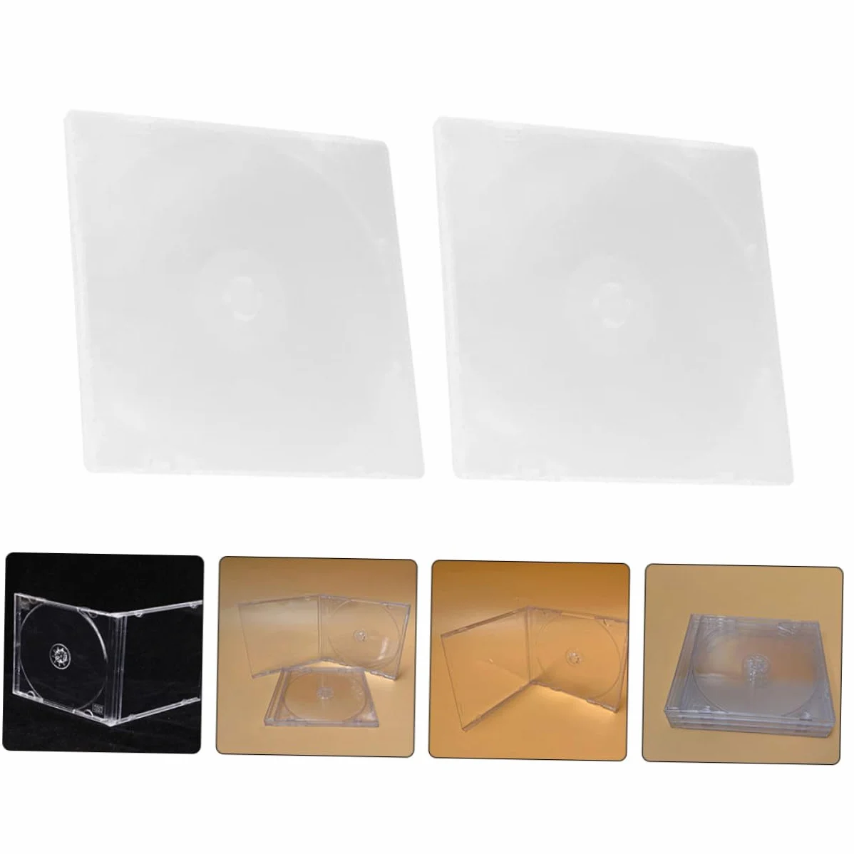 de CD Individuales Adecuado para Organizar de Plástico Transparente 10 Cajas para Almacenamiento Seguro Espacio para Disco y Portada, Tamaño Compacto