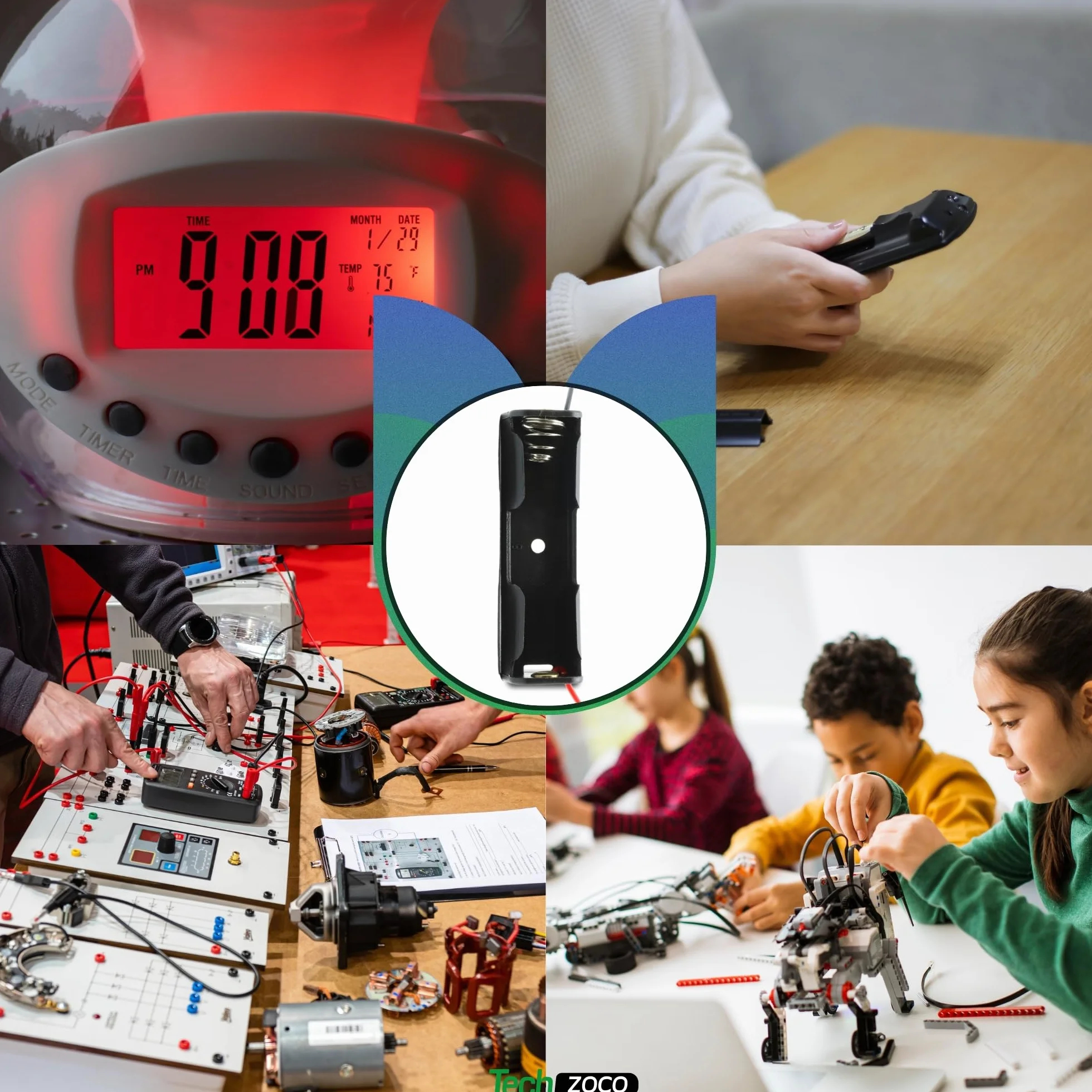 TECHZOCO Portapila Plano MN21, Soporte de Batería A23, Caja para Pila 8LR932, Incluye Cable de 200mm, Voltaje Total: 12V (12V por Pila), Apto para 1 Pila A23 8LR932 MN21 V23GA LR23