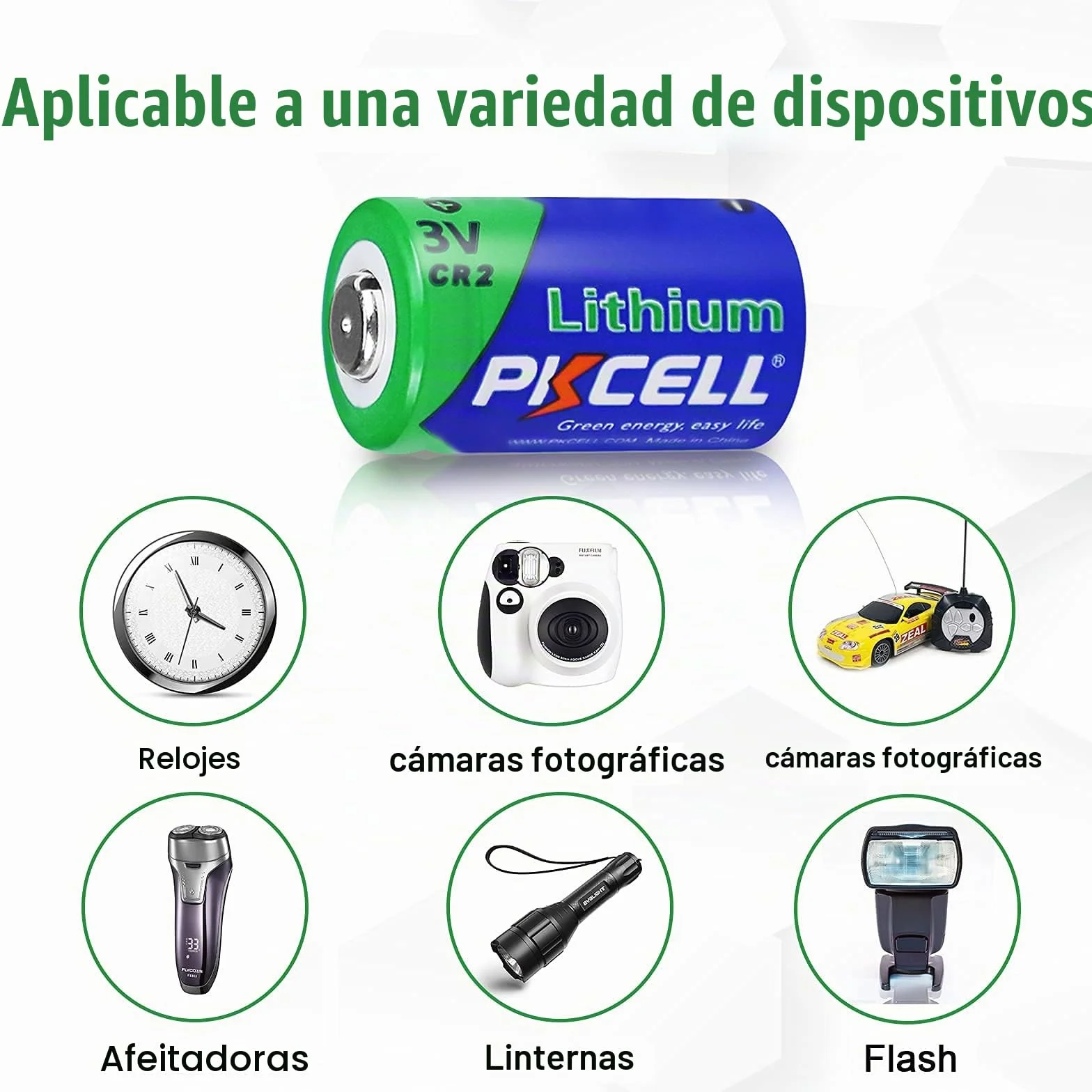 PKCELL Pilas de Litio CR2 3V 850mAh Paquete de 4 para Cámaras