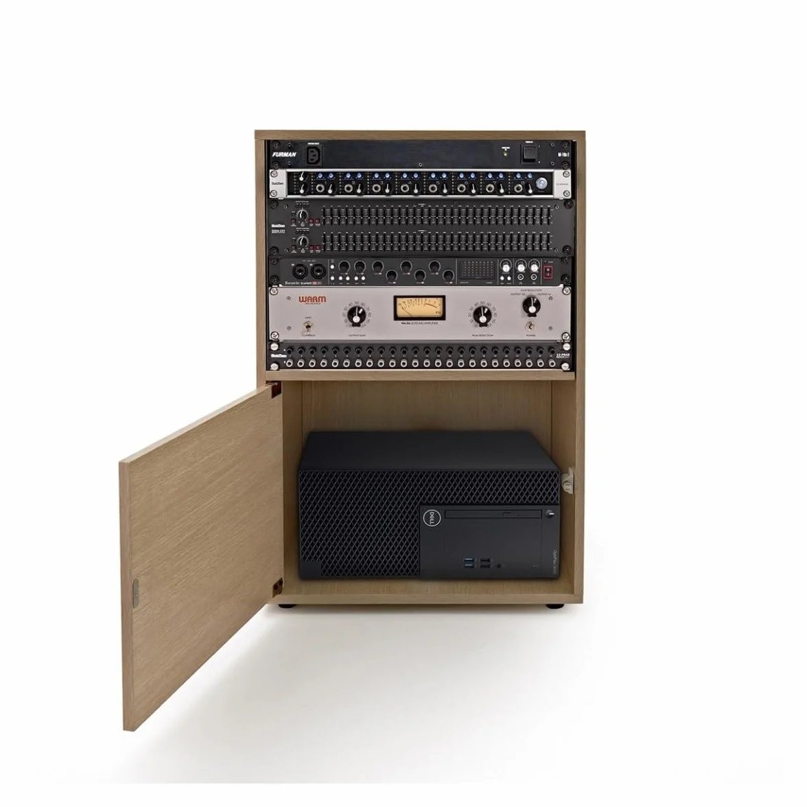 Armario rack de estudio 8U de Gear4music Wood H-76cm W-52cm D-47cm