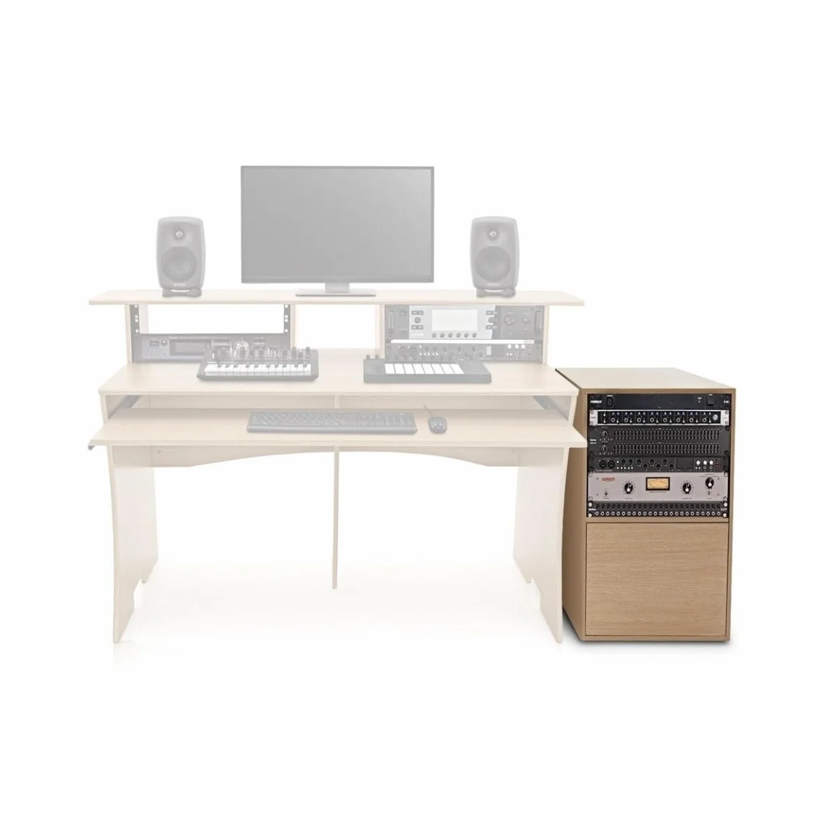 Armario rack de estudio 8U de Gear4music Wood H-76cm W-52cm D-47cm