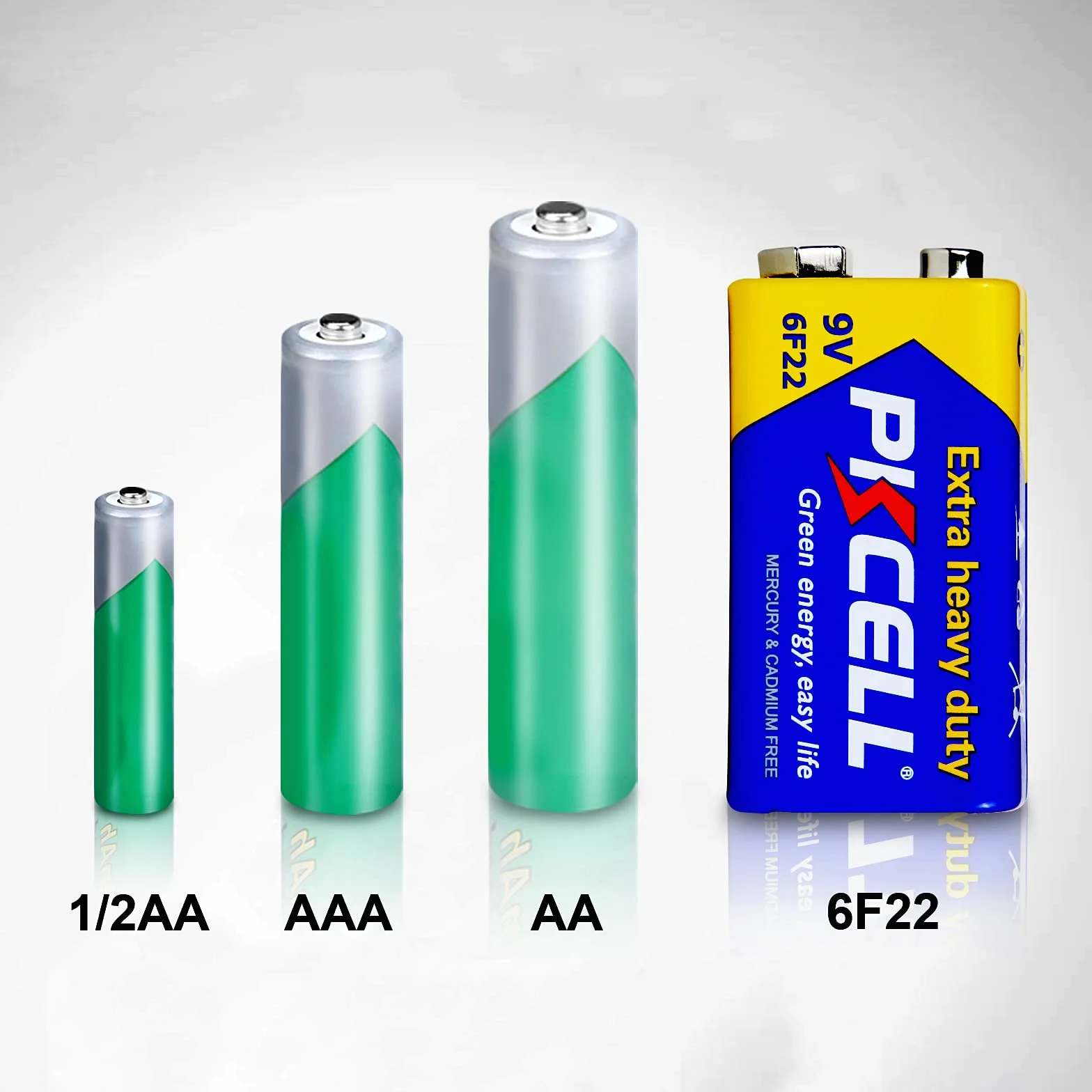 PKCELL 8 Pilas 9V 6F22 de Zinc-Carbono para Detectores de Humo, Multímetros – Ideales también para Mandos a Distancia y Juguetes Sencillos