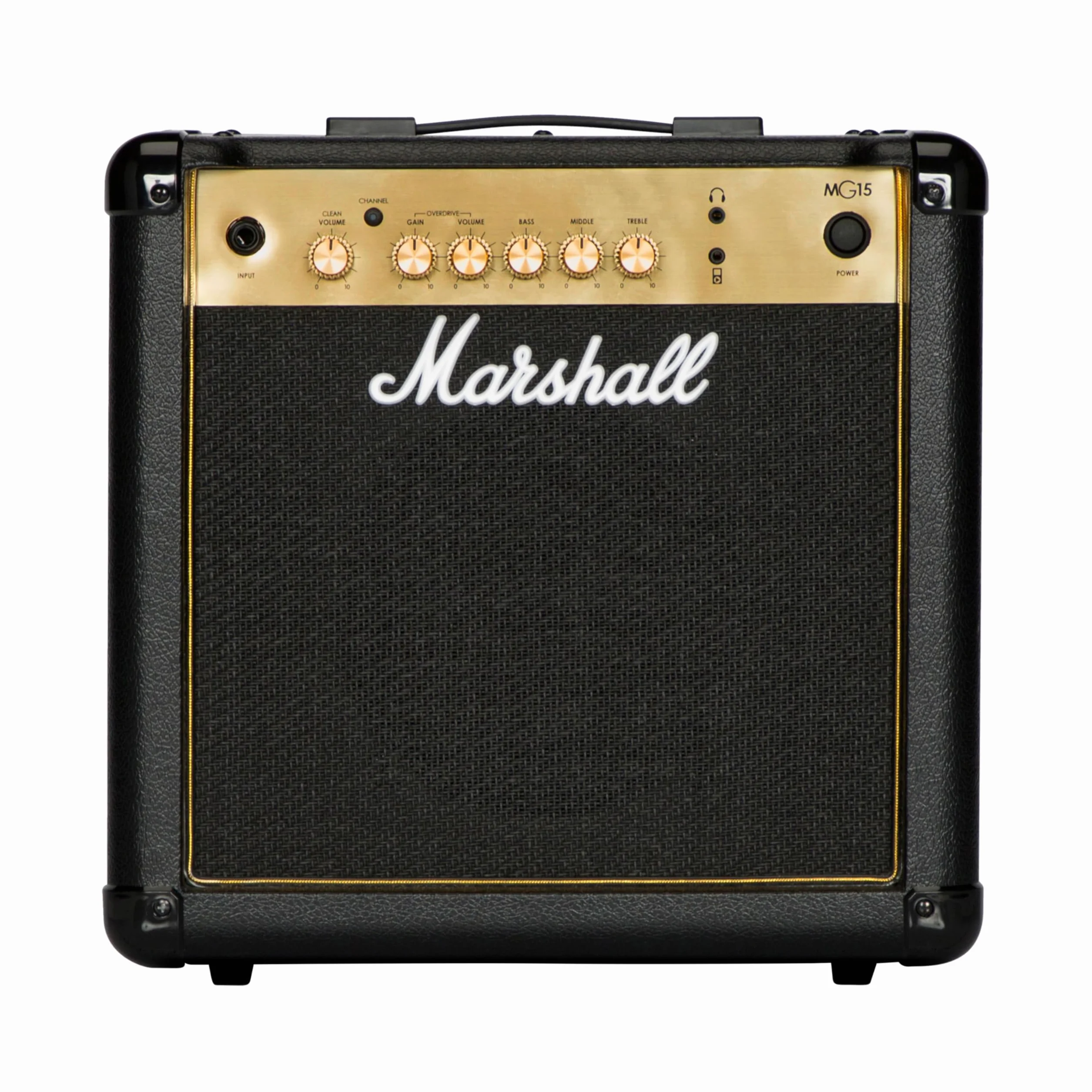 Marshall MG15G Amplificador de práctica adecuado para guitarra eléctrica, negro y dorado, Standard, 15W