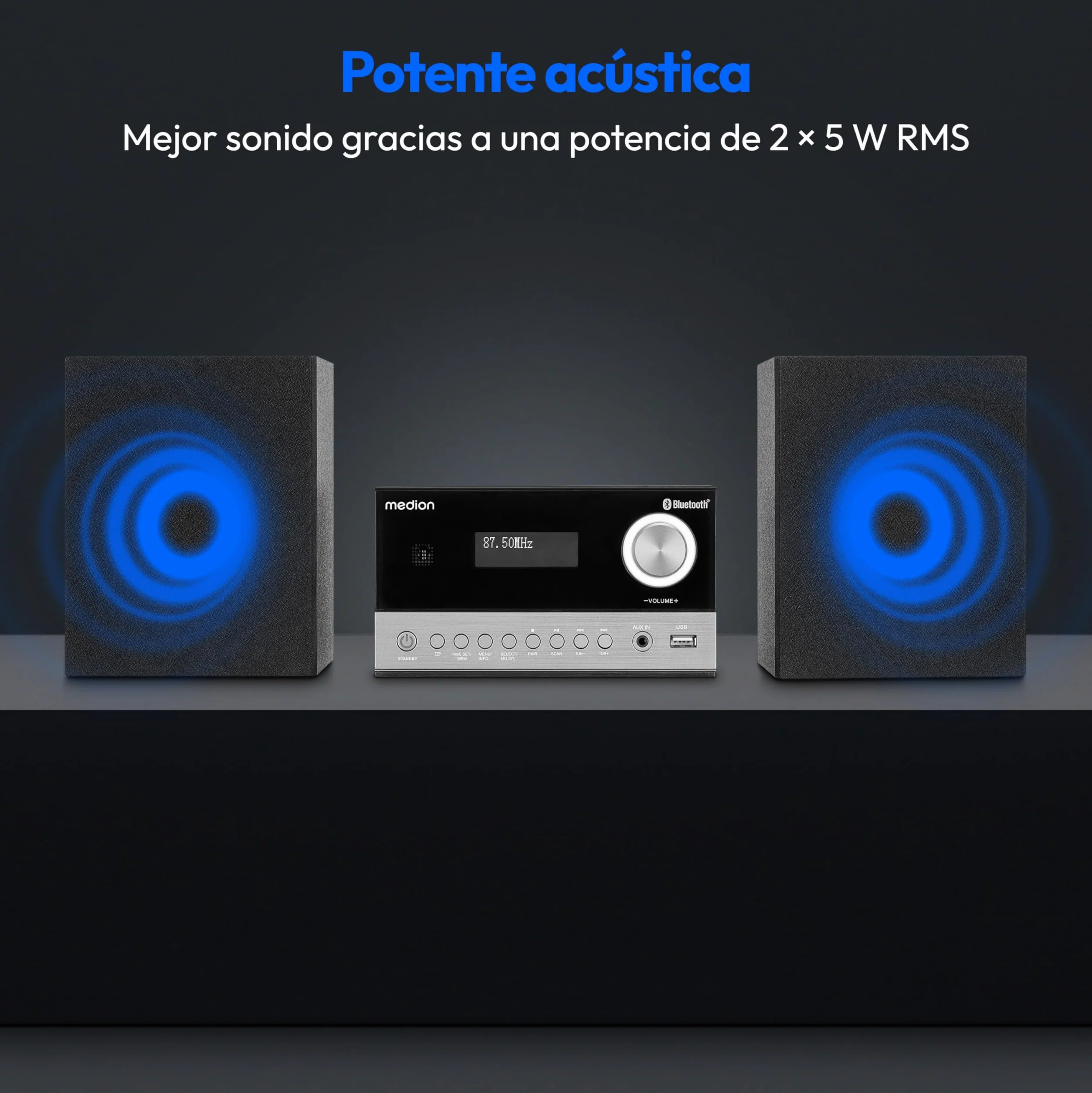 MEDION E64088 Compact Micro Audio System Dab+ CD PLL FM Radio Bluetooth USB MP3 LCD