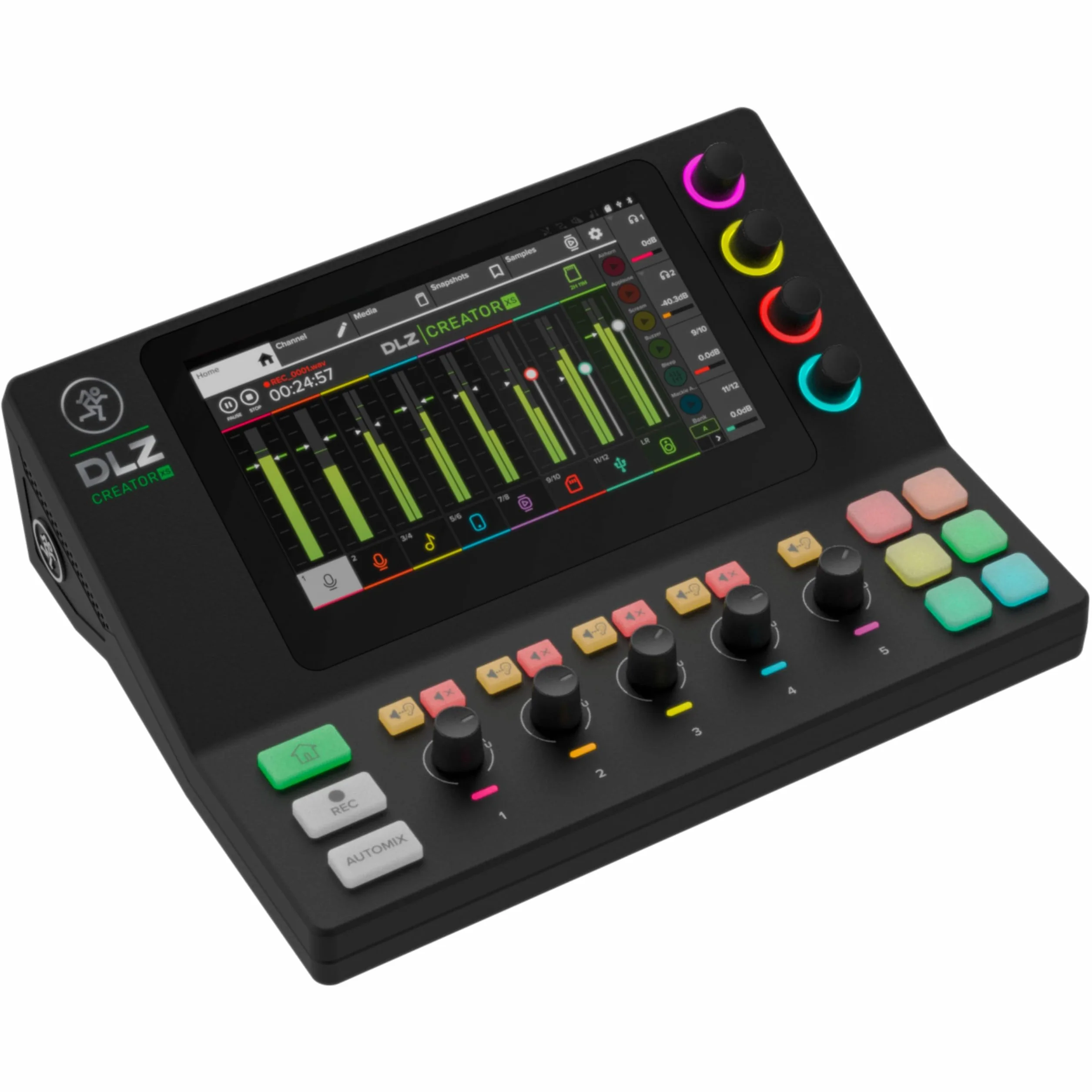 MACKIE DLZ Creator XS mezclador digital compacto adaptable para podcasting, streaming y YouTube con modos de usuario, tecnología Mix Agent, AutoMix y previos de micro Onyx80