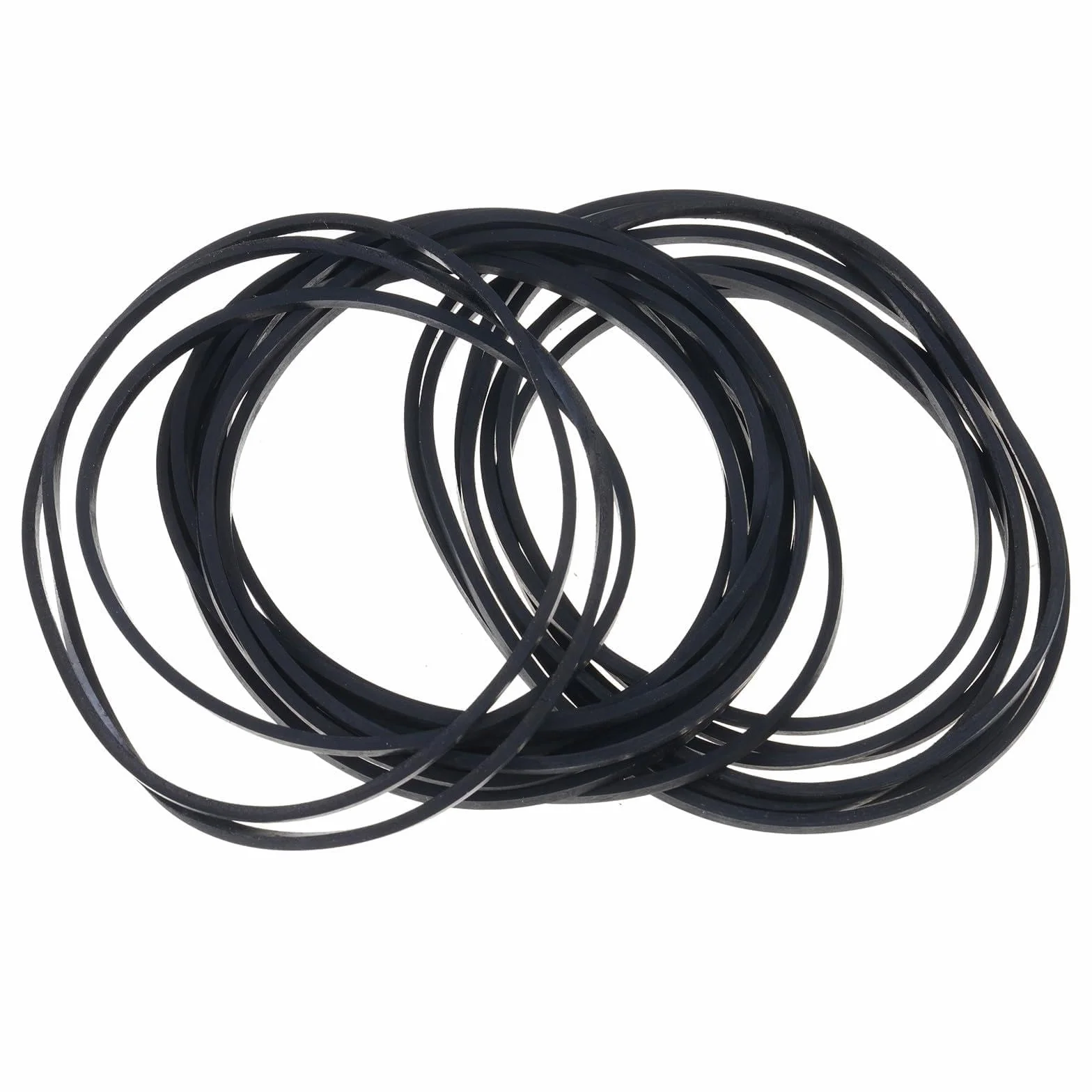 20 correas cuadradas de goma de 2 mm de ancho, 40-65 mm/75-100 mm/110-145 mm, cinta de transmisión de cinta de casete negra, adaptador de grabadora, soporte de estante de exhibición, soporte de