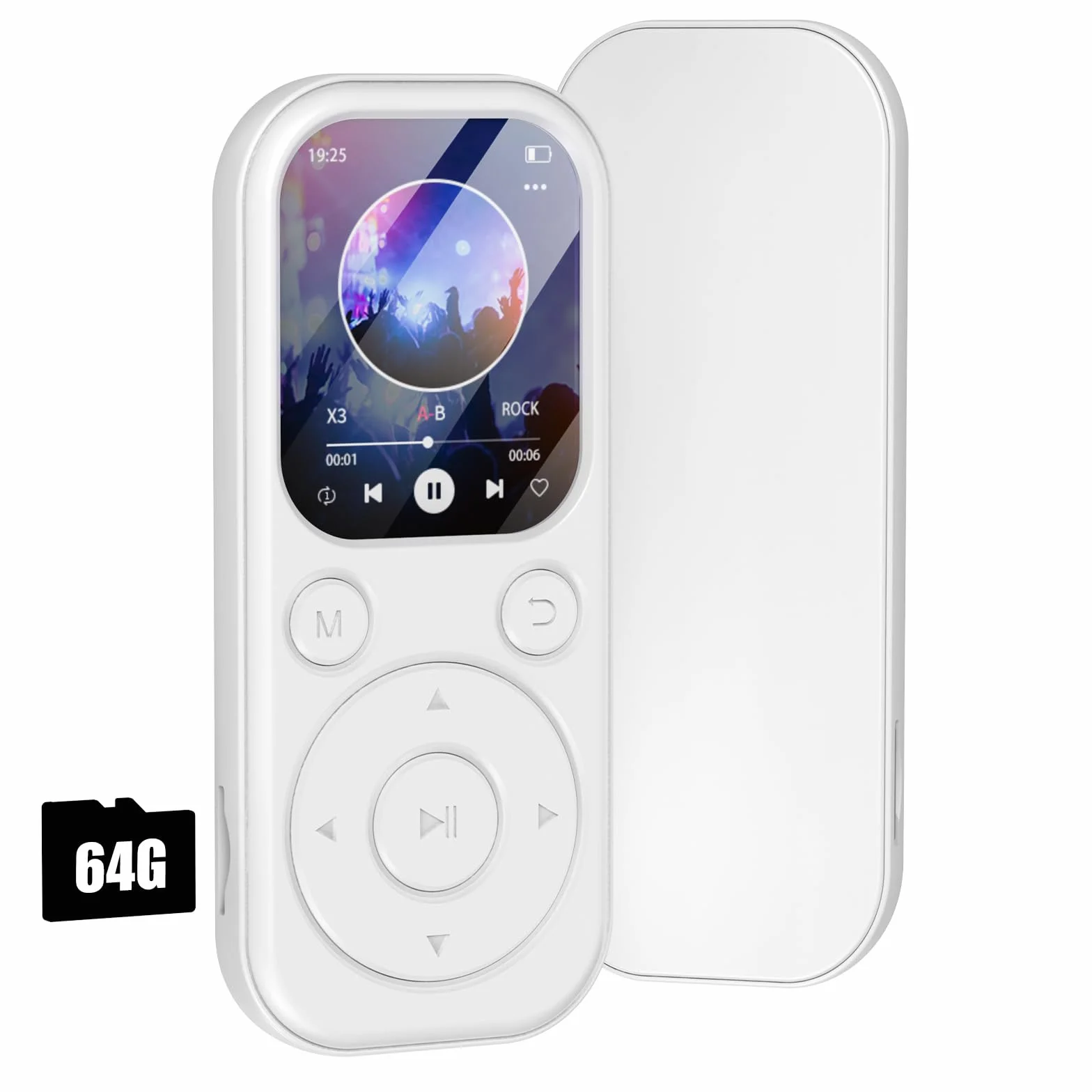 Reproductor MP3 Olycism de 64 GB con Bluetooth 5.3 Reproductor de música portátil Sonido HiFi y Radio FM Capacidad de batería de 300 mAh, Adecuado para Deportes, Viajes y Uso Diario.