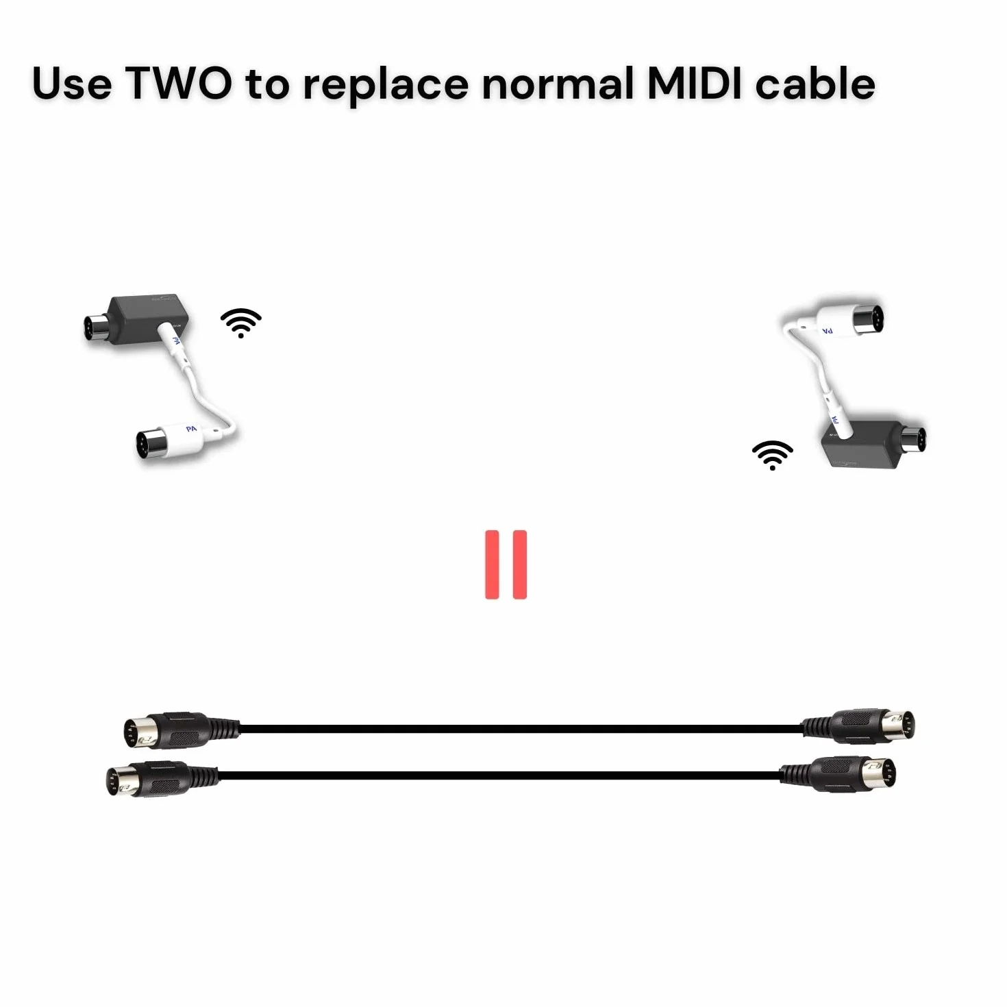 Paint Audio Adaptador MIDI Inalámbrico Mate de Latencia Ultra Baja Para Sintetizador, Pedal de Guitarra de Viento Digital, Teclado de Piano Digital a Dispositivos MIDI