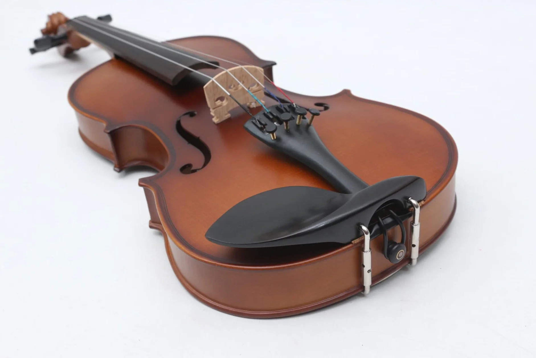 Generic - Viola negra de 16 pulgadas (16 pulgadas), color negro, madera de abeto, accesorios de ébano, con lazo para viola (café)