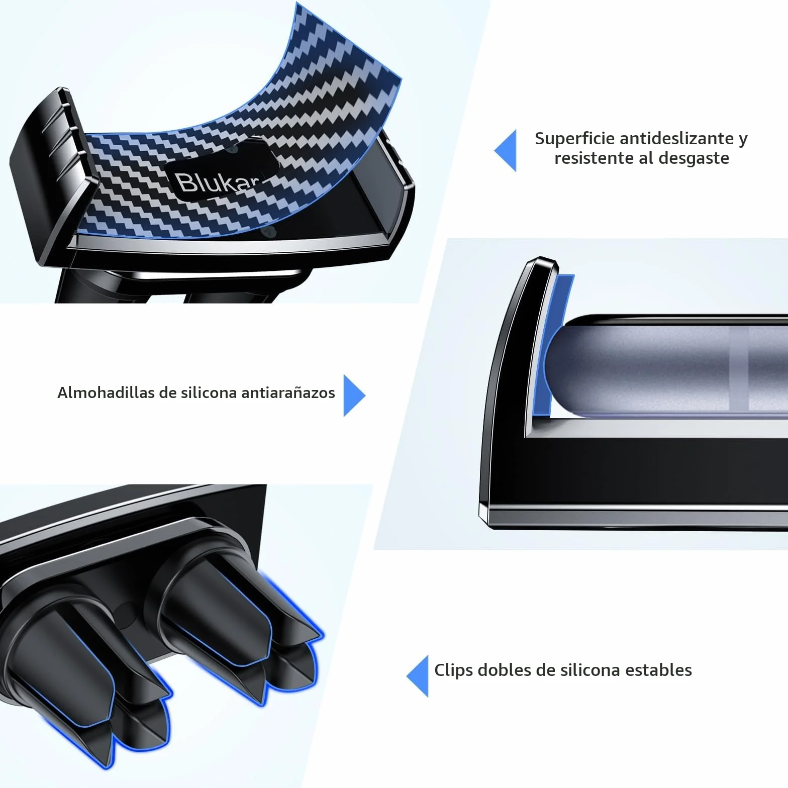 Blukar Soporte Móvil Coche 360° Rotación Salidas de Aire para iPhone XS MAX XR X 8 7 6S Galaxy S8 S7 Android