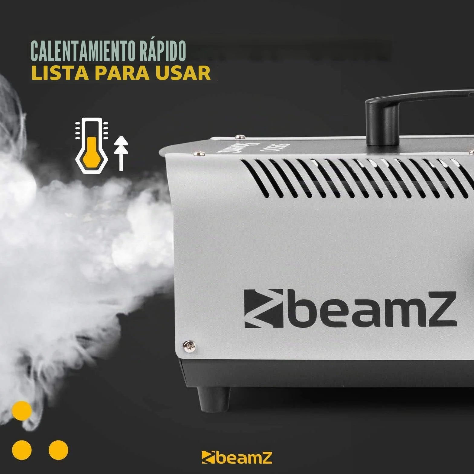 BeamZ S1500 Máquina de Humo con Líquido 1500 W, Máquina de Niebla incl. 5 Litros de Líquido de Humo, Control Remoto con Cable para Fiestas, Máquina de Humo para DJs, Fiestas en Casa, Bodas, Eventos.