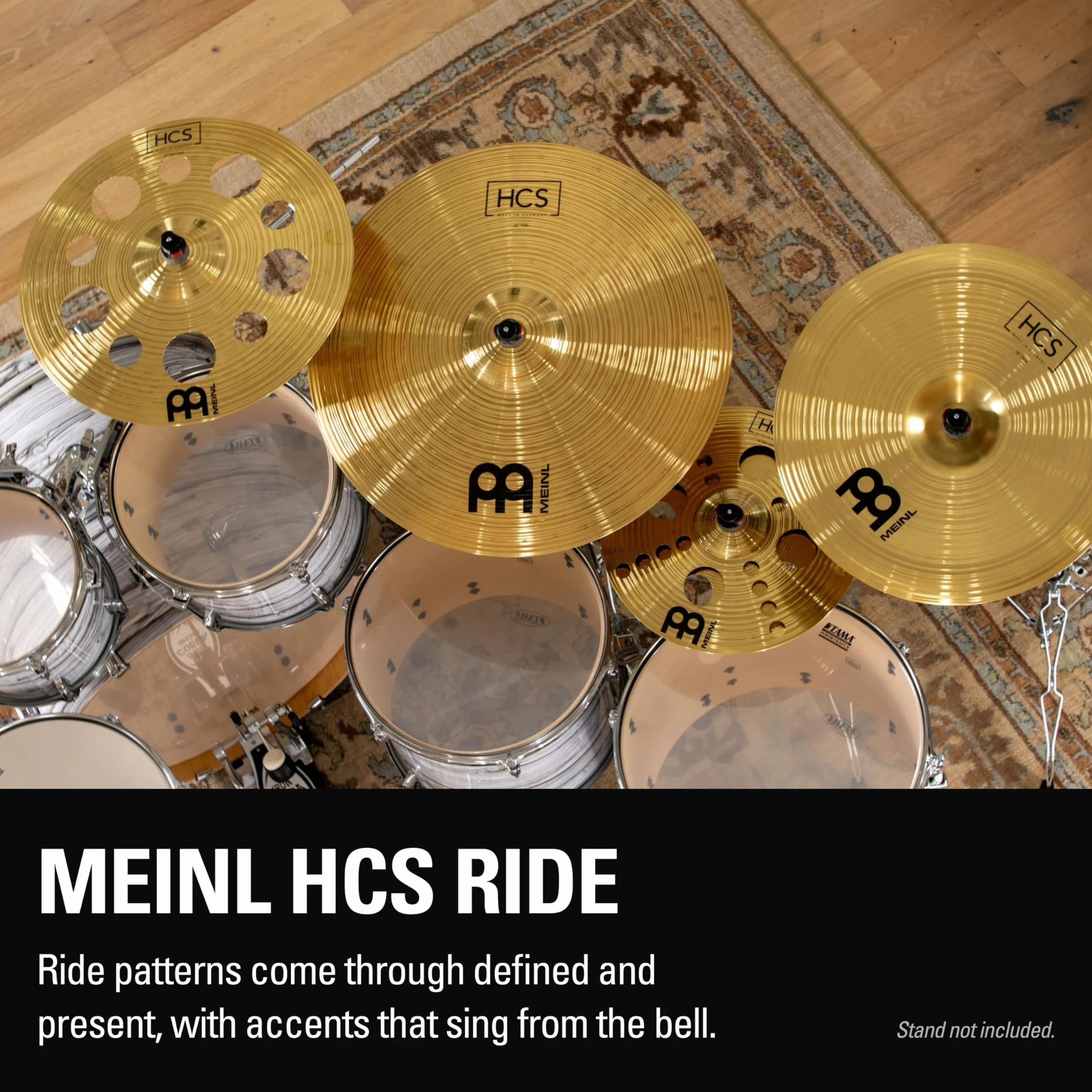 Meinl Cymbals HCS Plato Ride de 22 pulgadas (55,88cm) Platillos de Batería – Latón, Acabado Tradicional (HCS22R)