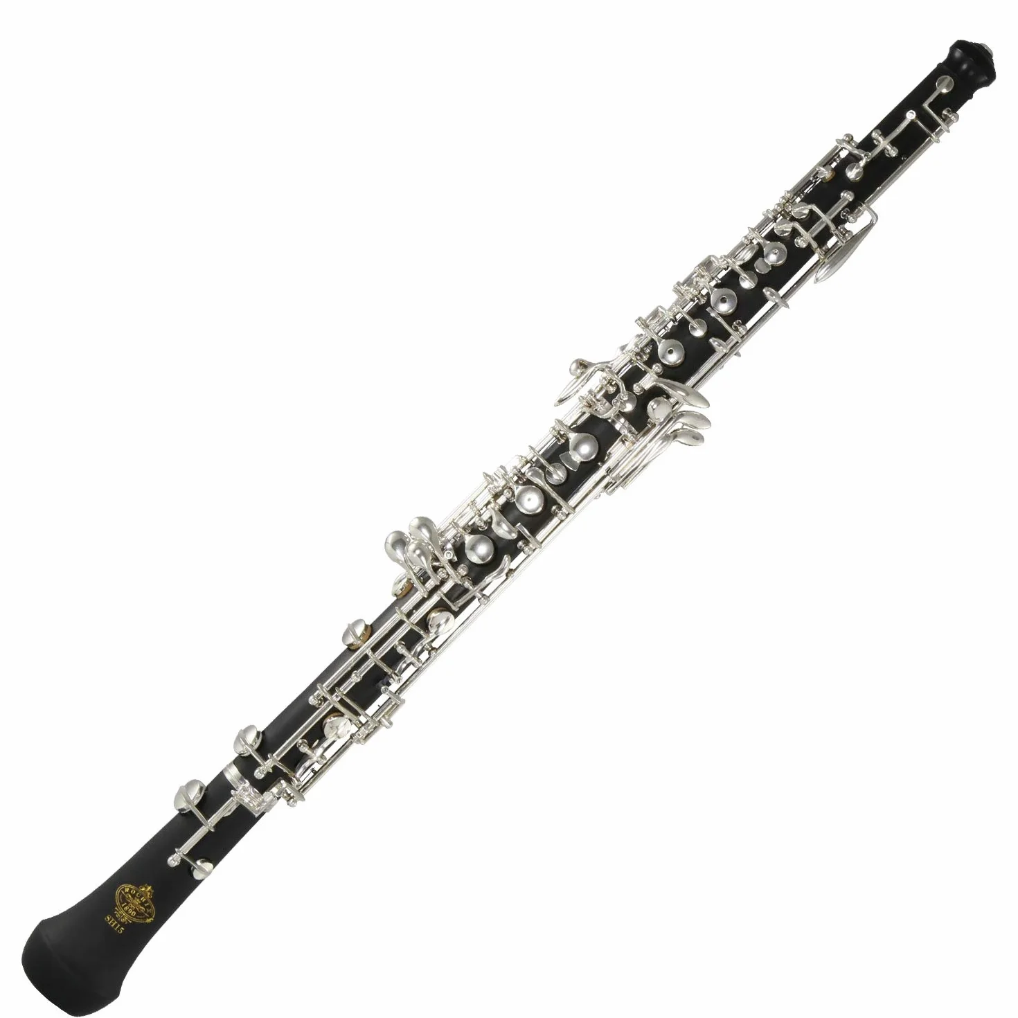 Rochix Nivel SH15 Oboe para principiantes, cuerpo de madera compuesta plateada, tono C semiautomático con 1 hojas, 1 paño limpieza, hisopo soporte descanso del pulgar, estuche y más