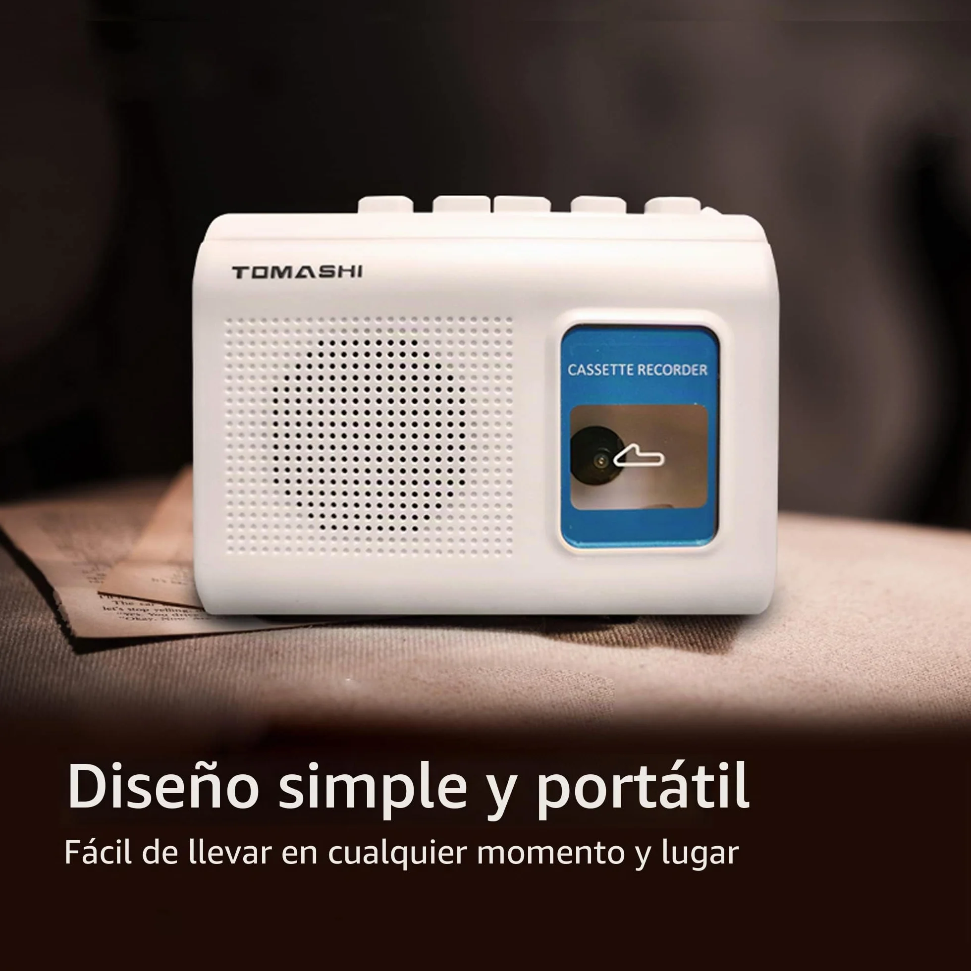 TOMASHI Walkman Grabadora de Cinta portátil con Altavoz Integrado micrófono