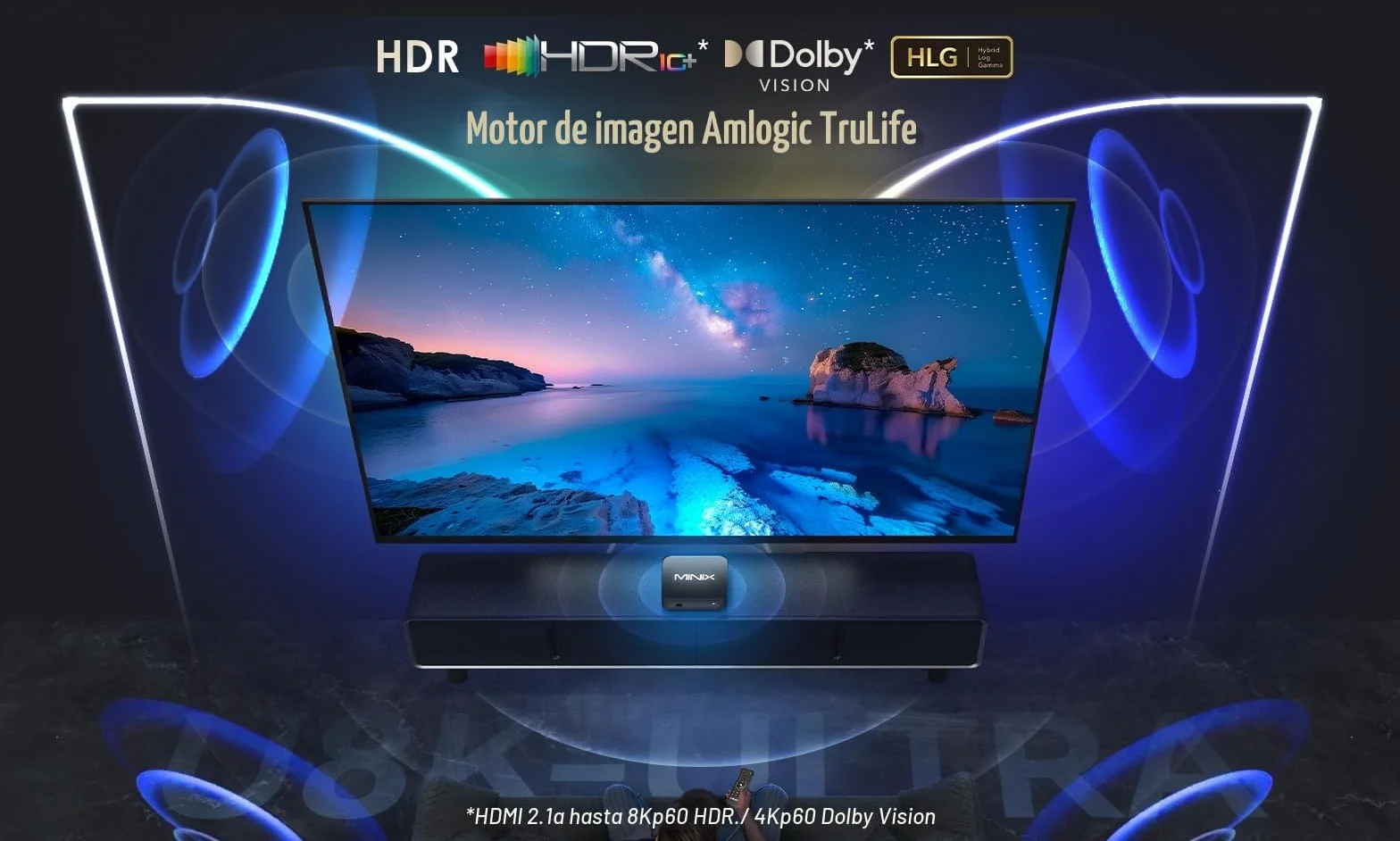 MINIX U8K Android Media Box 8K UHD 128GB eMMC 8GB RAM Dolby Vision Bluetooth