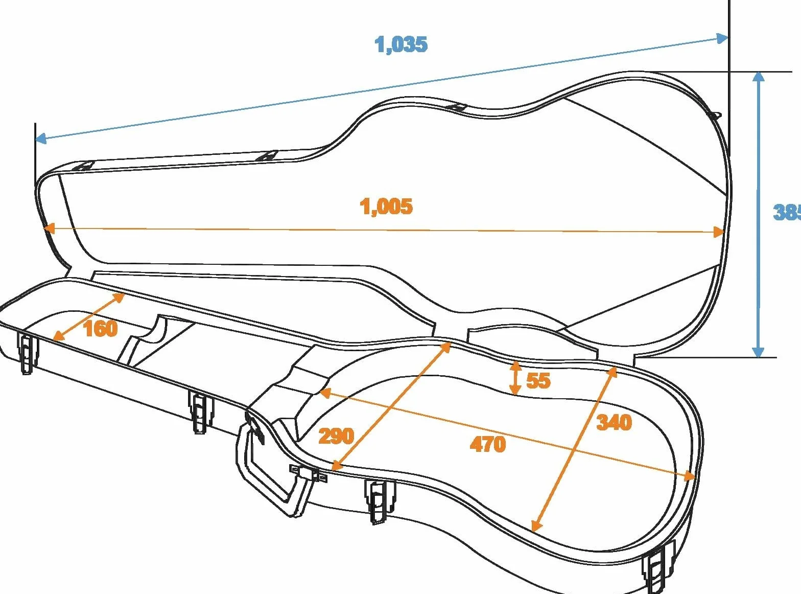 DIMAVERY Carcasa ABS para Guitarra eléctrica