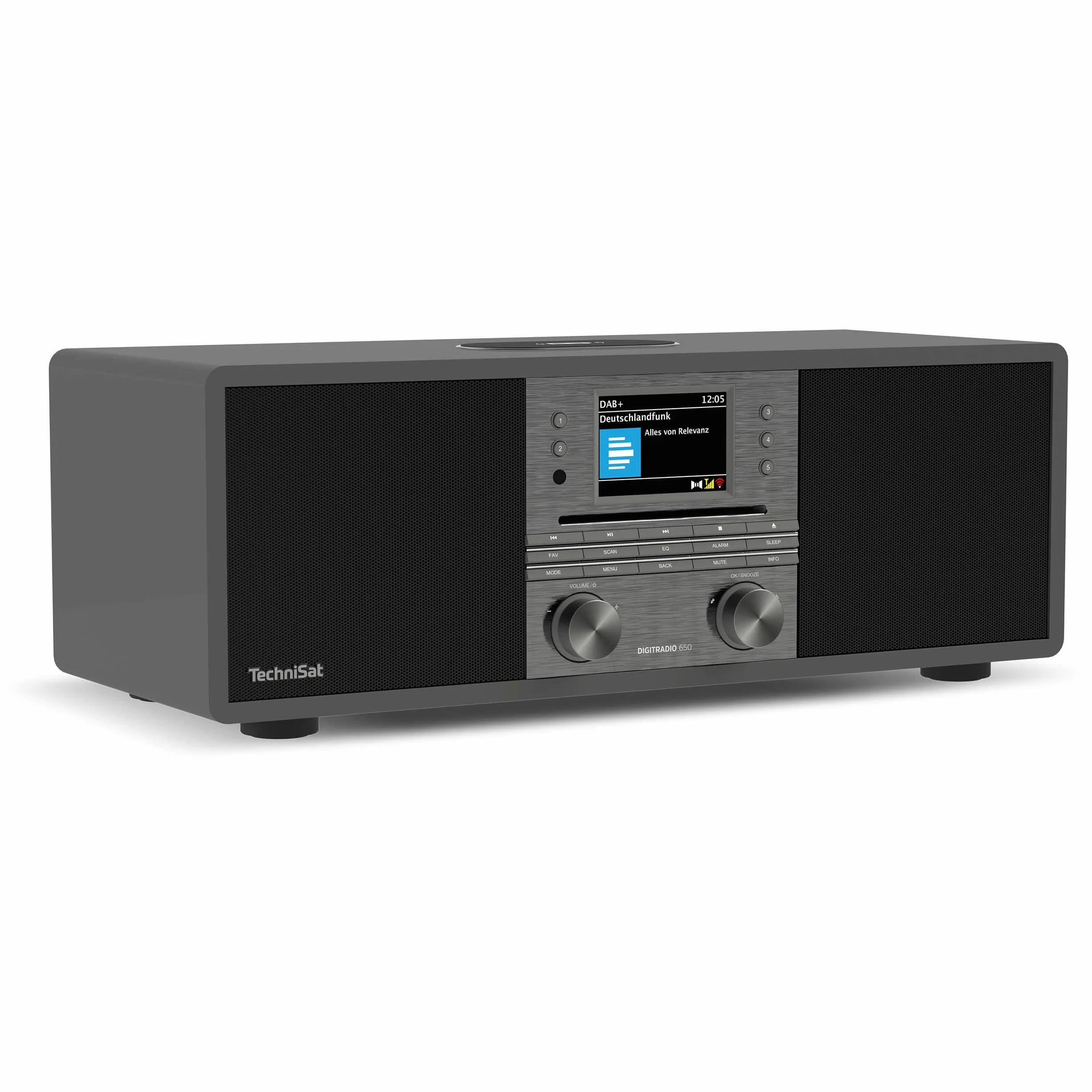TechniSat DIGITRADIO 650 Radio Digital Hi-FI Todo-en-Uno (Dab+, FM, Radio Internet, Reproductor de CD, Transmisión de Música, 2.1, Altavoz 70 W, USB, Pantalla Color, Control de aplicación) Antracita