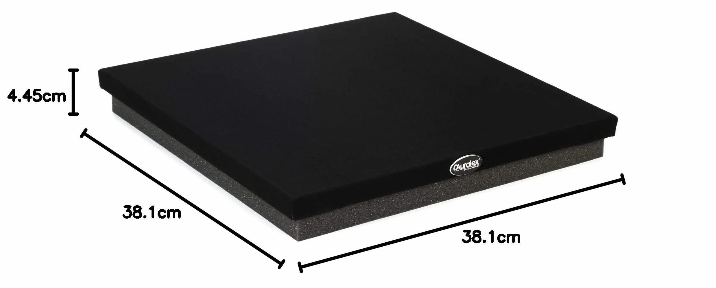 Auralex SUBDUDE-V2 II ISO Series Desacoplador Acústico 4,5 x 38 x 38 cm Negro y Gris
