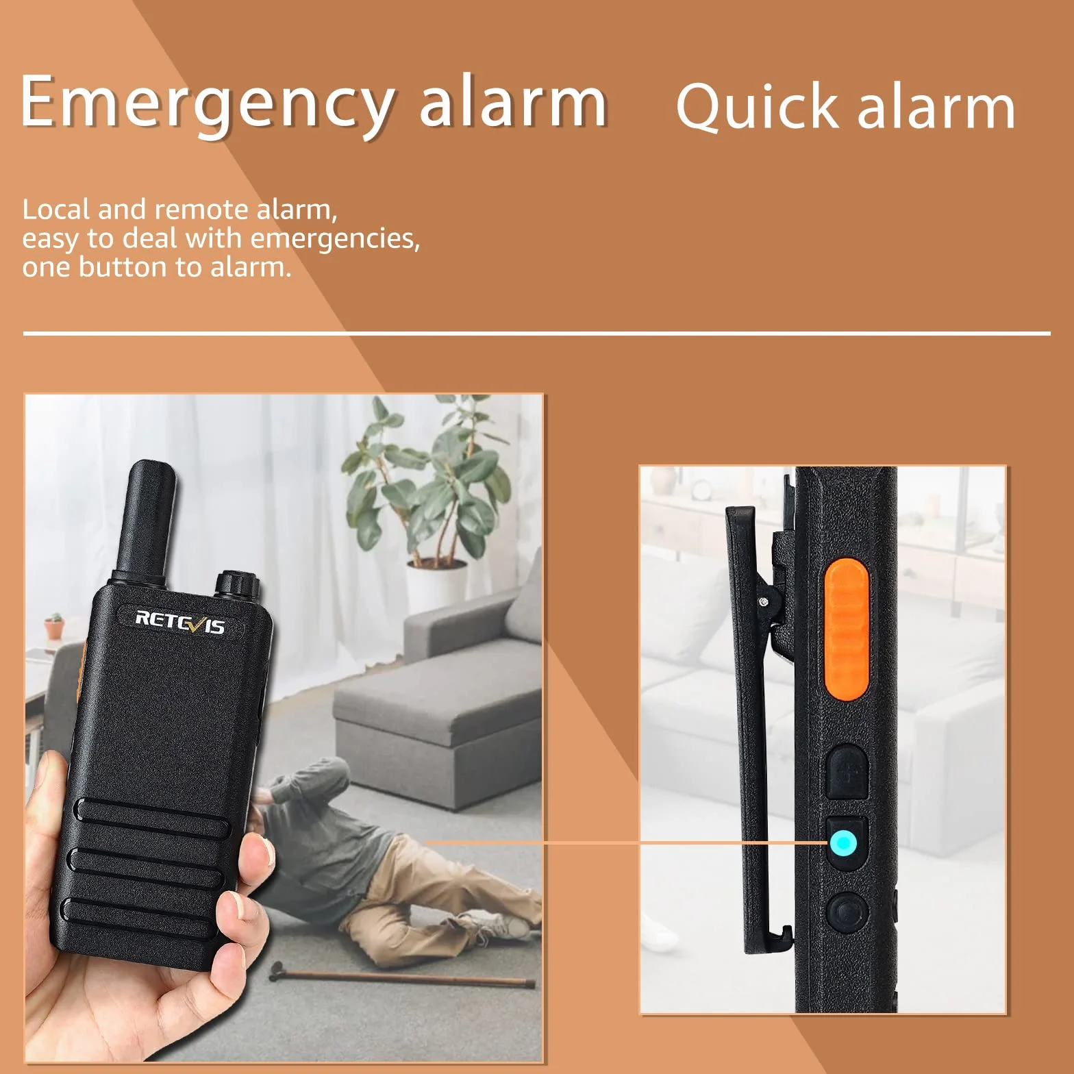Retevis RT622P Walkie Talkie, 1620mAh PMR446 Mini Walkie Talkie Professional USB-C, Ligero y Compacto, VOX, 15 mm Ultrafino Walkie Talkies Recargable para Camping, Ciclismo, Familia (2 Piezas, Negro)