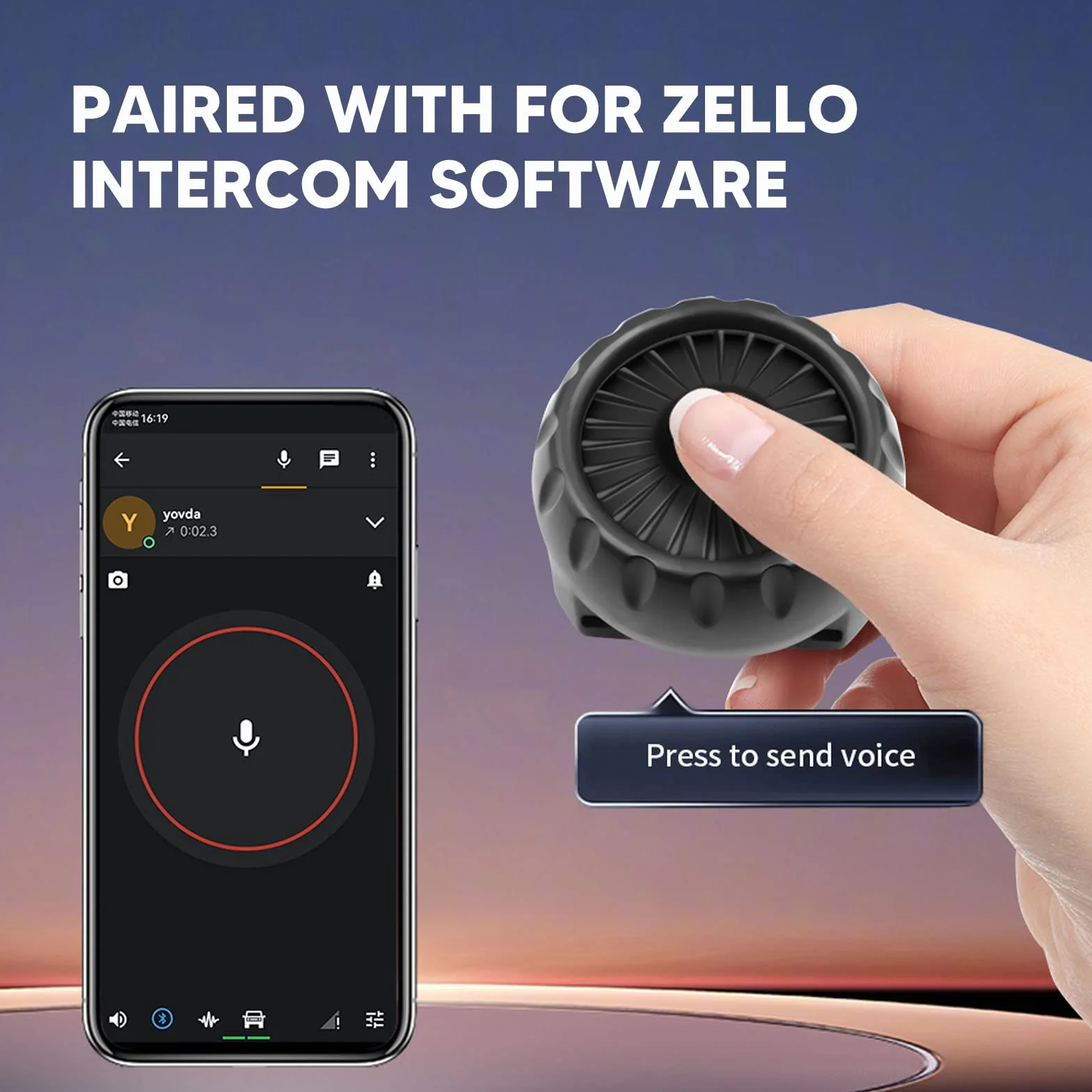 Interruptor PTT Inalámbrico Zello Bluetooth Walkie Talkies Resistente al Agua IP67 para Android iOS