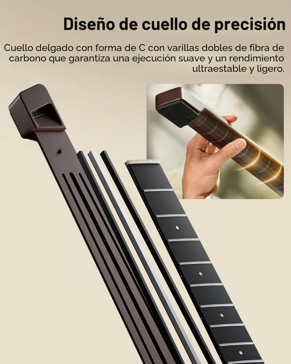 Donner HUSH-C Guitarra de Viaje con Cuerdas de Nylon, Guitarra Electroacústica Portátil, Ultraligera para Práctica Silenciosa con Auriculares, Afinador Integrado y Funda, Sunburst