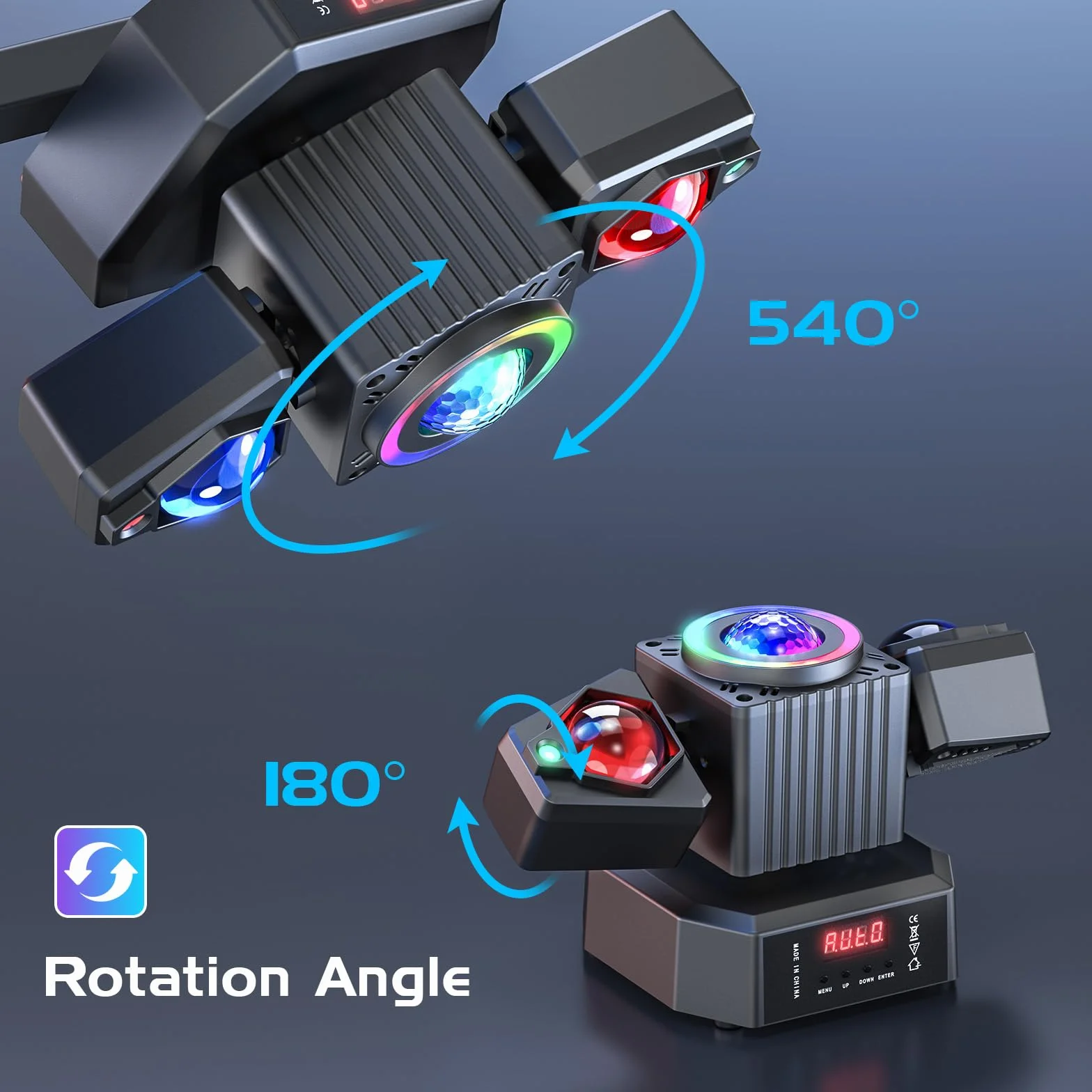 65W Cabeza Móvil Led Moving Head con Control Remoto,RGBW Proyector De Luz LED 4 En 1 De Doble Brazo,Luces de Fiesta Iluminación de Escenario para Fiesta Disco Party DJ Club Bar Boda