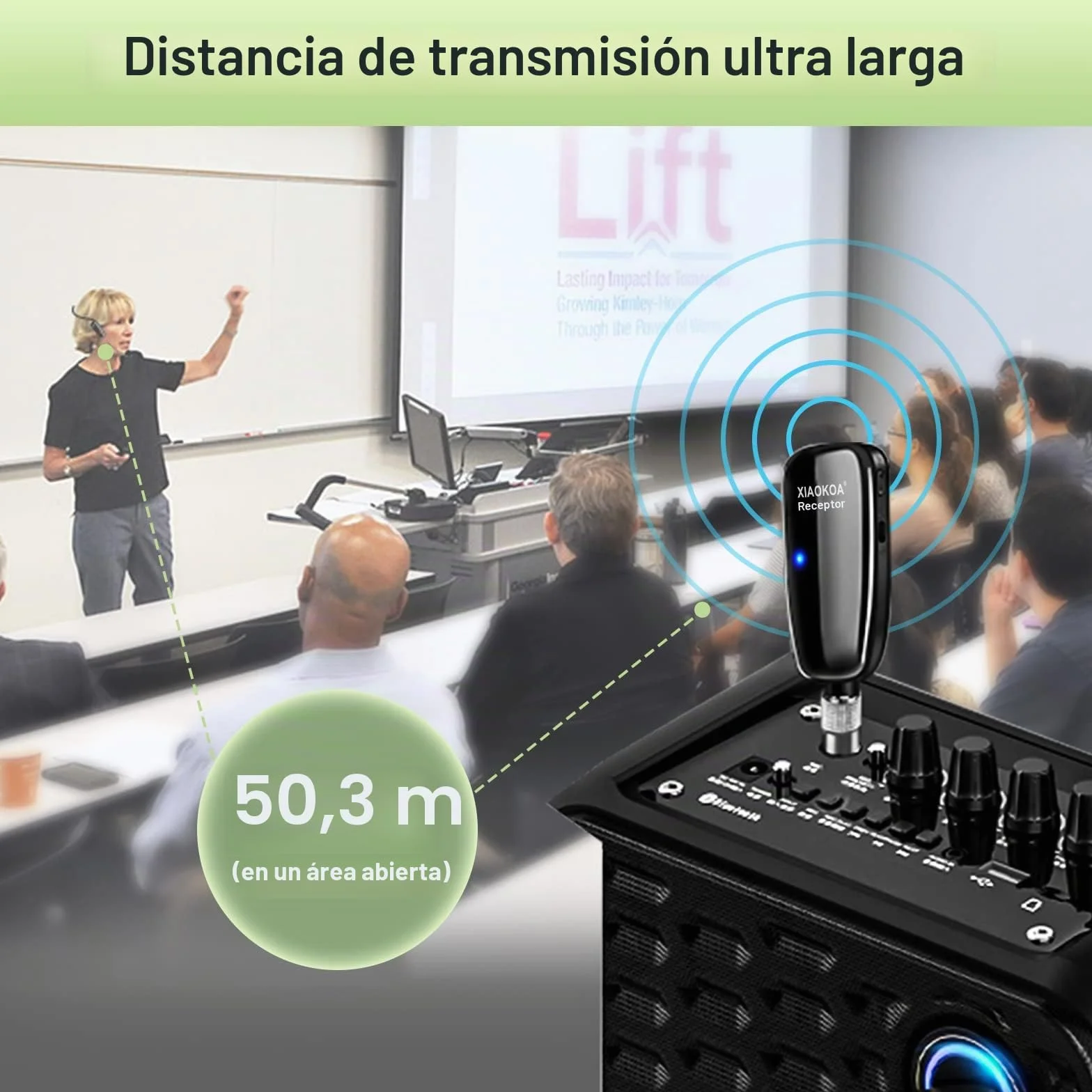 Micrófono Inalámbrico,Micrófono de Diadema Inalámbrico, UHF Wireless Microphone con Pantalla Digital LED,para Amplificador/Altavoz/Sistema PA