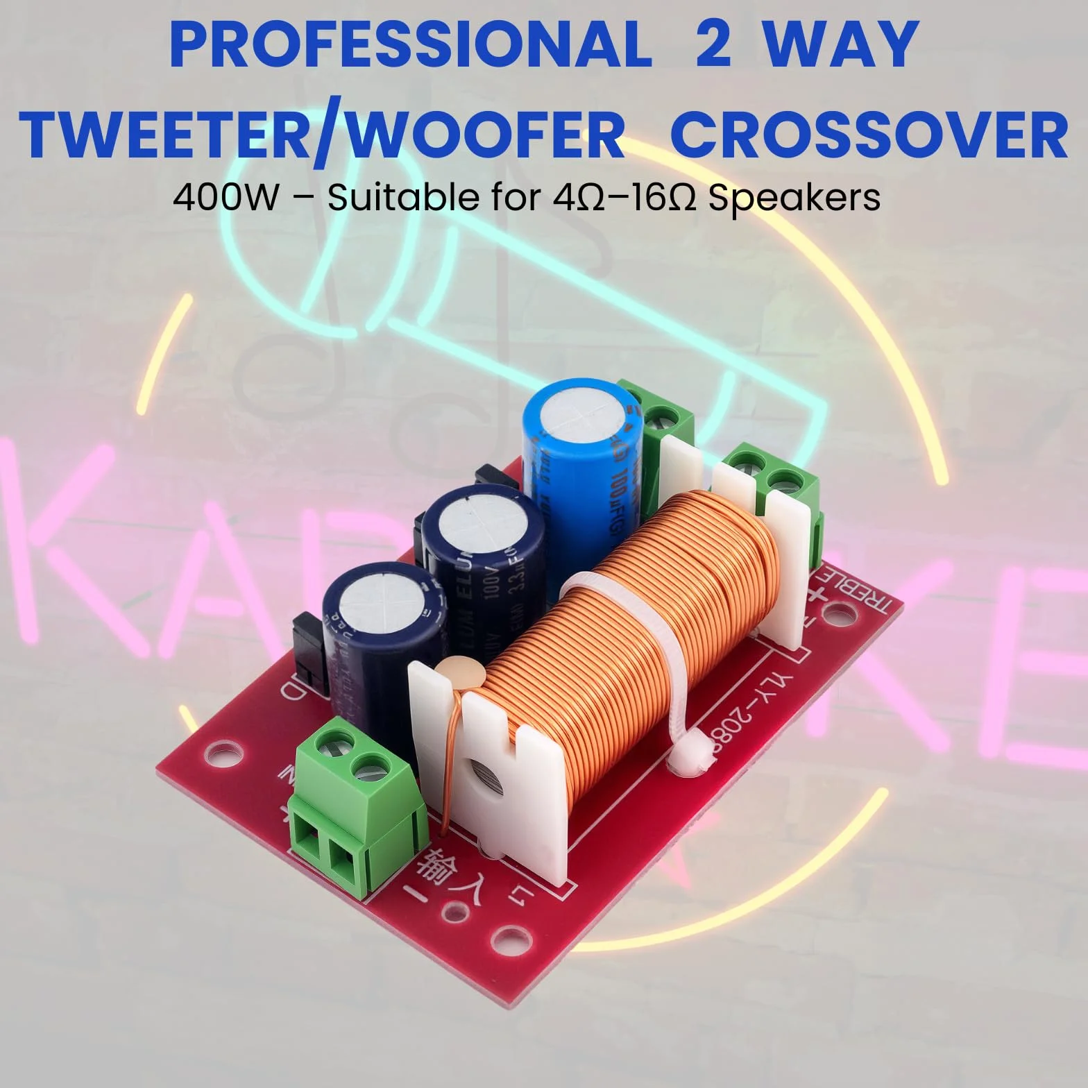 Altavoz ajustable 400 W filtro de cruce 2 vías paso alto/bajo 4Ω-16Ω