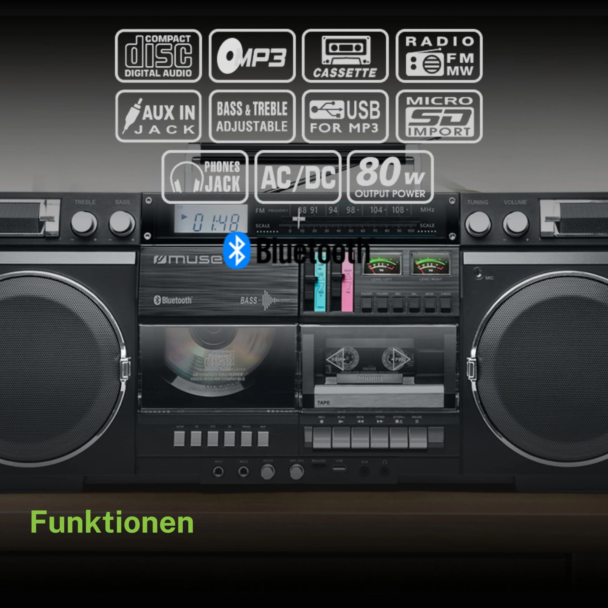 Radio CD Cassette M-380 z Bluetooth USB