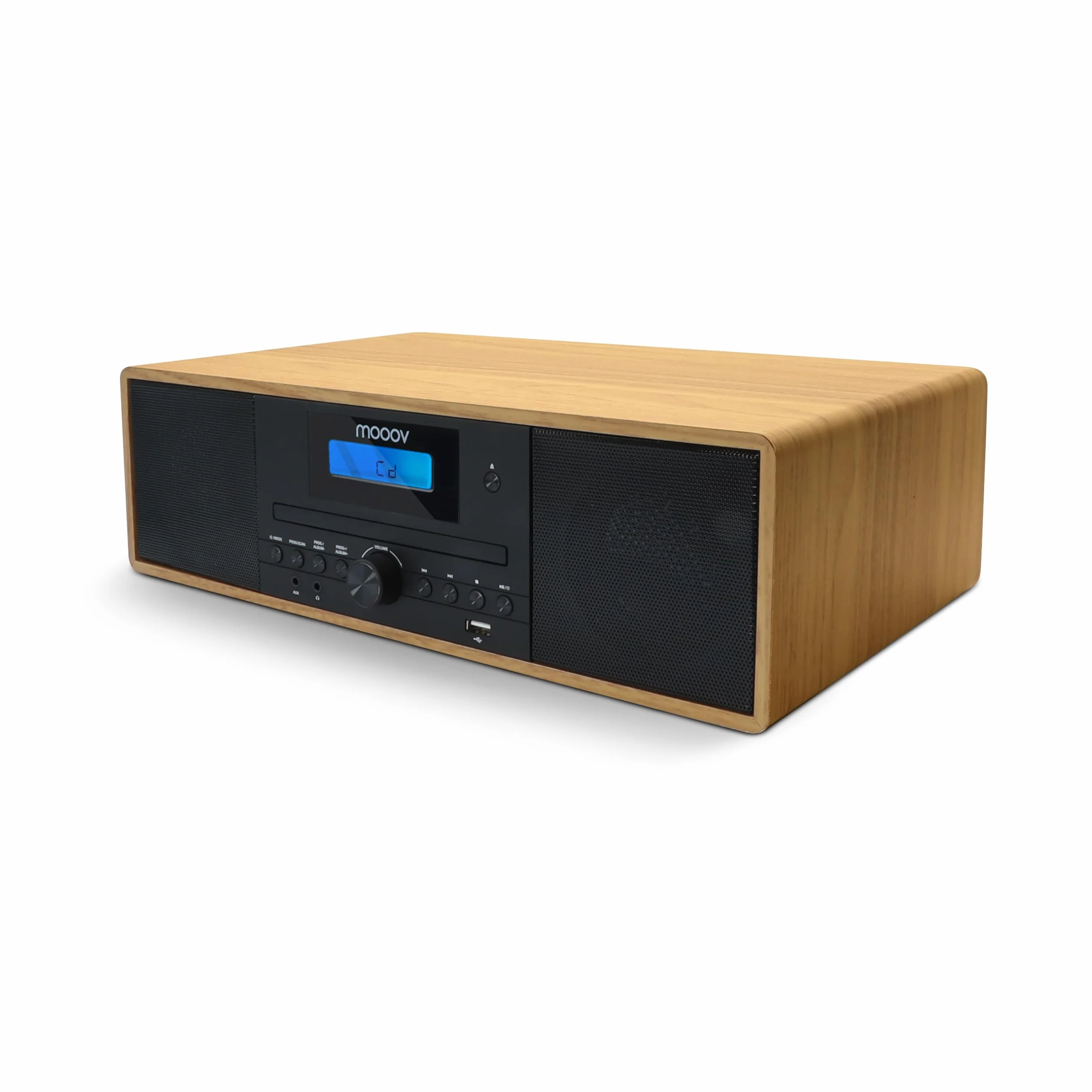 Mooov 477380 - Microcadena HiFi estéreo 50W Musicales, Reproductor CD, Bluetooth, Radio FM, USB, AUX-IN, RCA, Despertador, Mando a Distancia