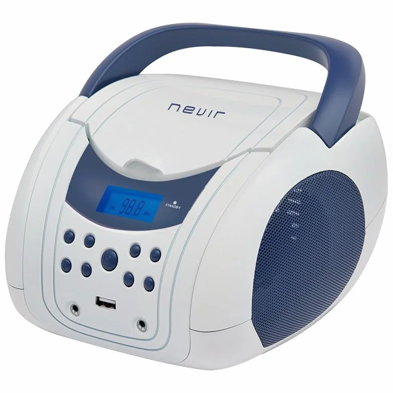 Radio CD NEVIR NVR-483UB Blanco Azul Bluetooth
